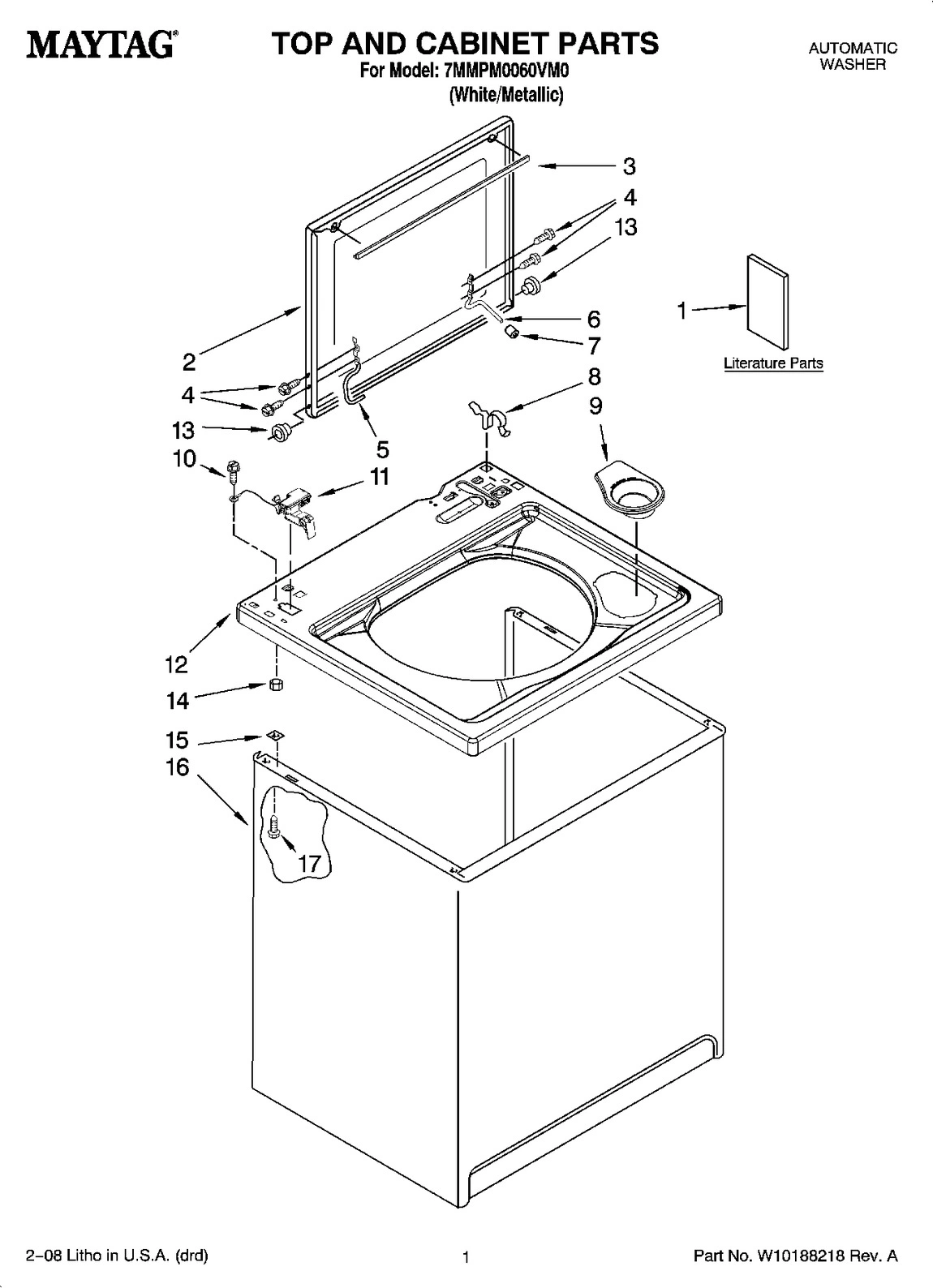 01 - TOP AND CABINET PARTS