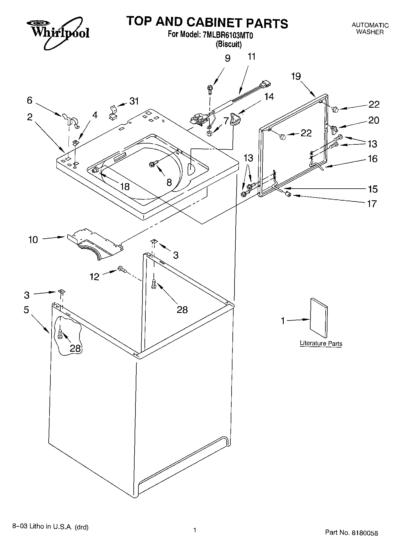 01 - TOP AND CABINET PARTS