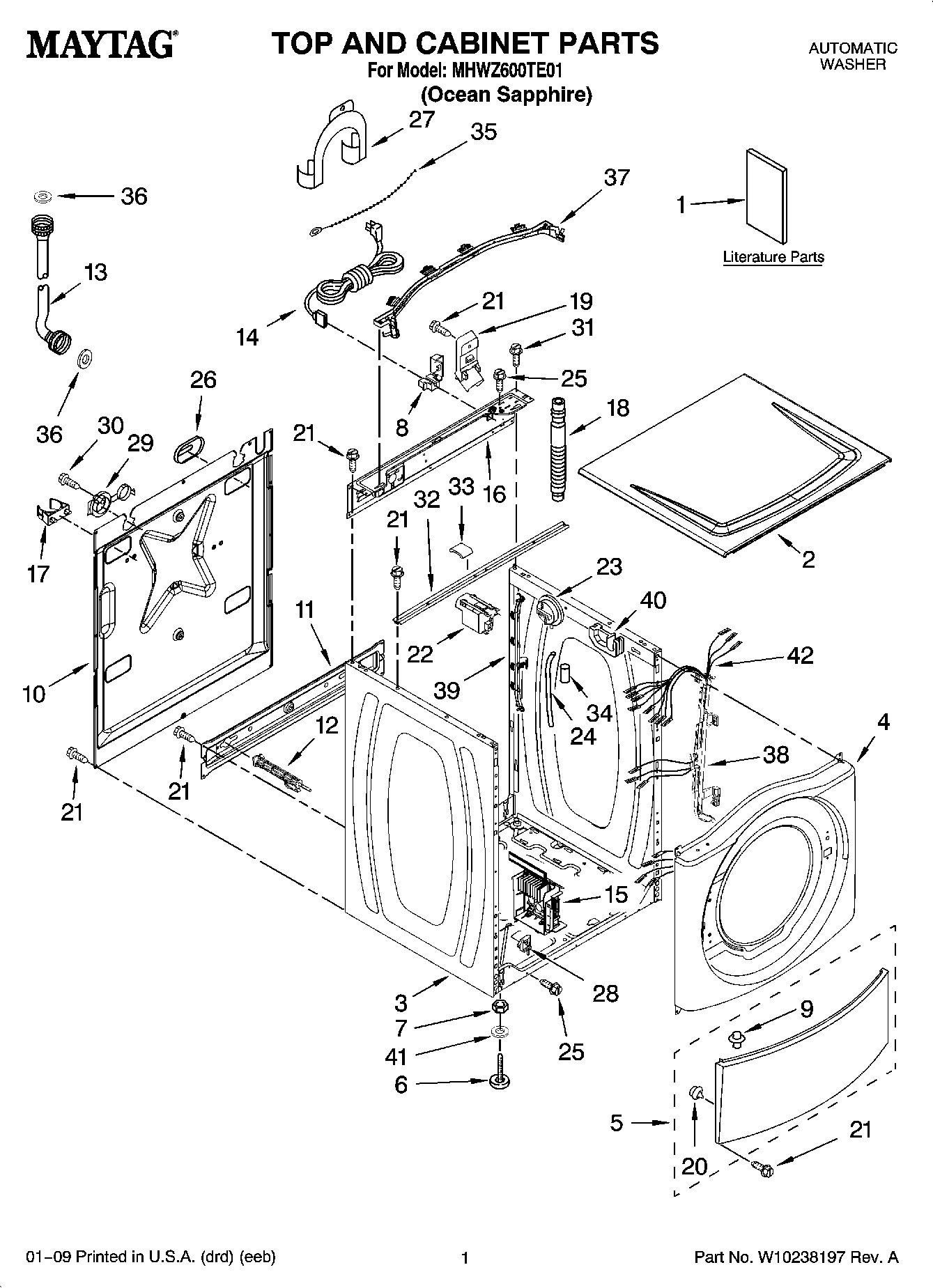 01 - TOP AND CABINET PARTS