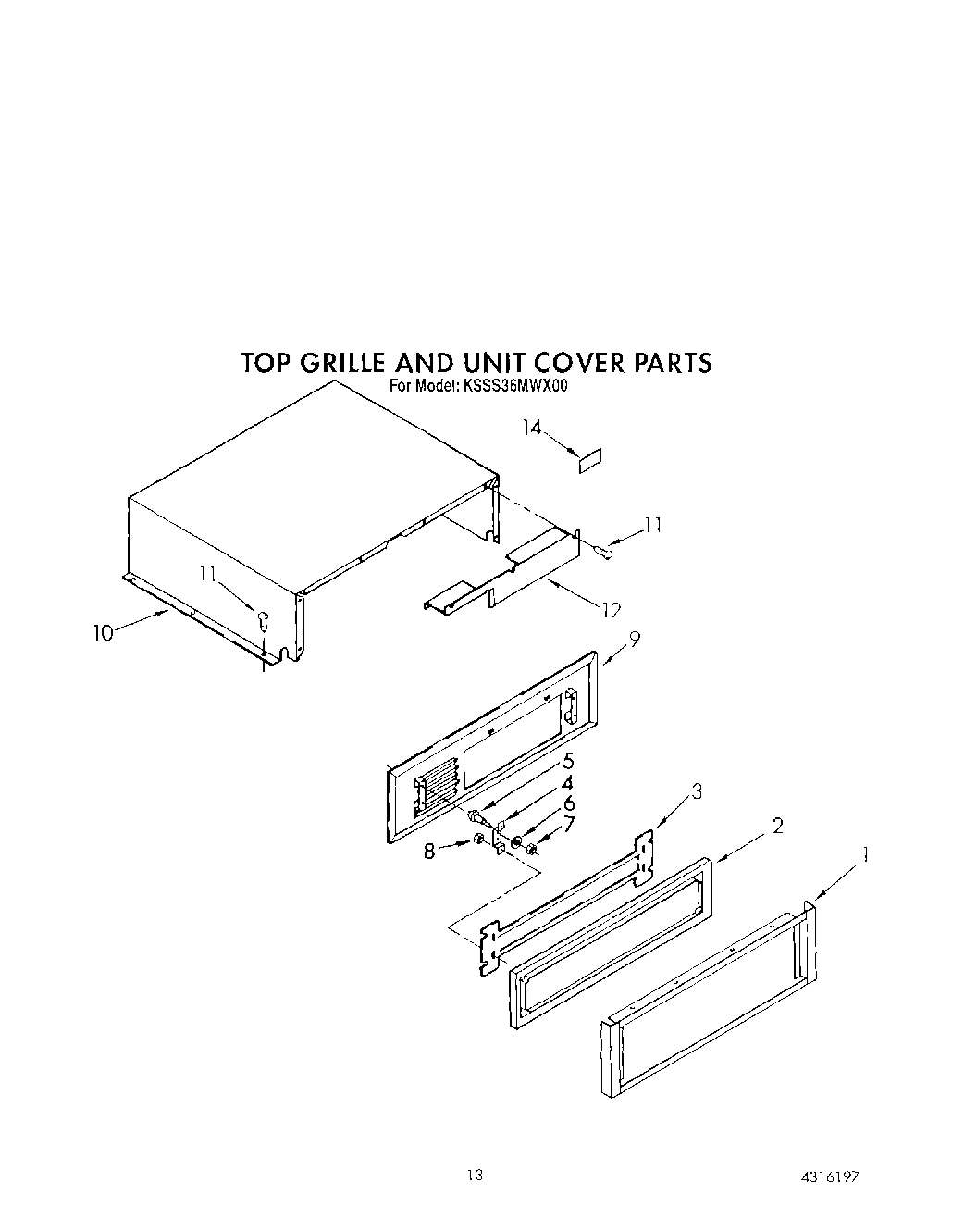 10 - TOP GRILLE AND UNIT COVER