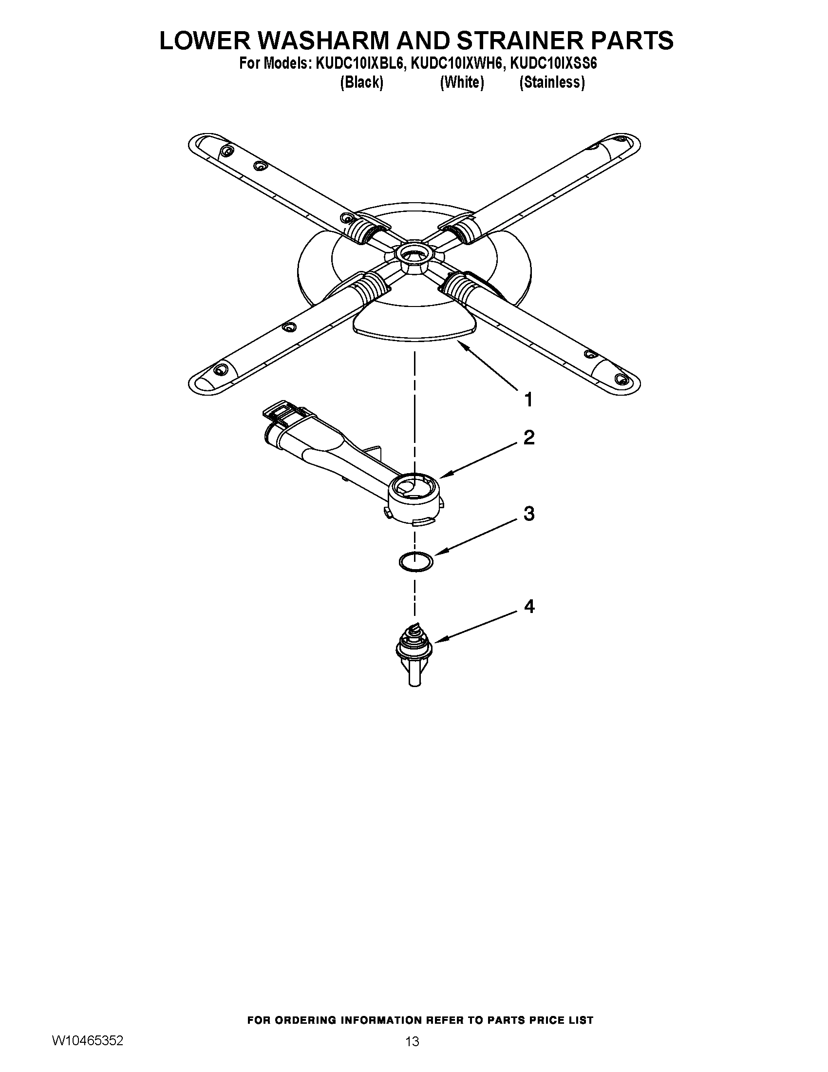 11 - LOWER WASHARM AND STRAINER PARTS