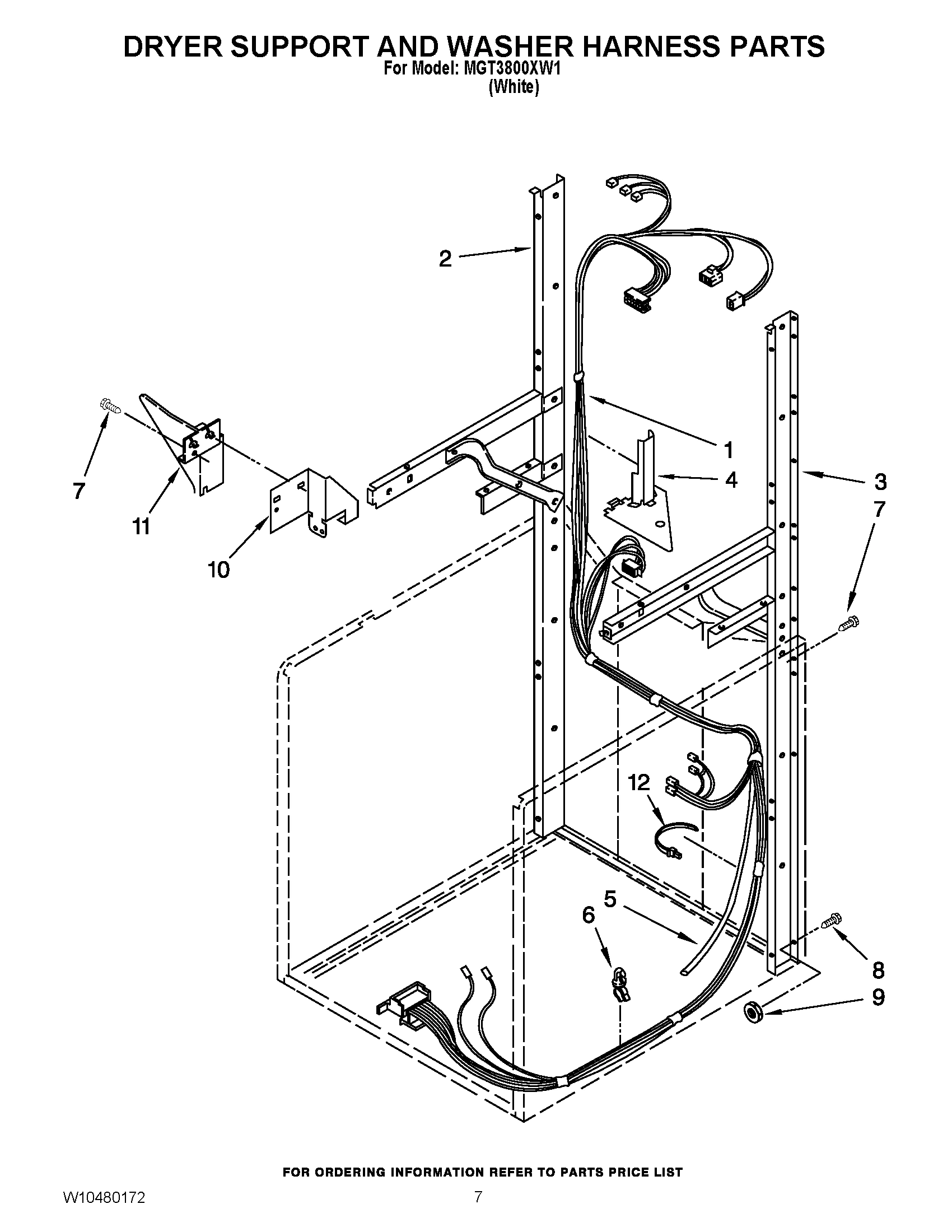 05 - DRYER SUPPORT AND WASHER HARNESS PARTS