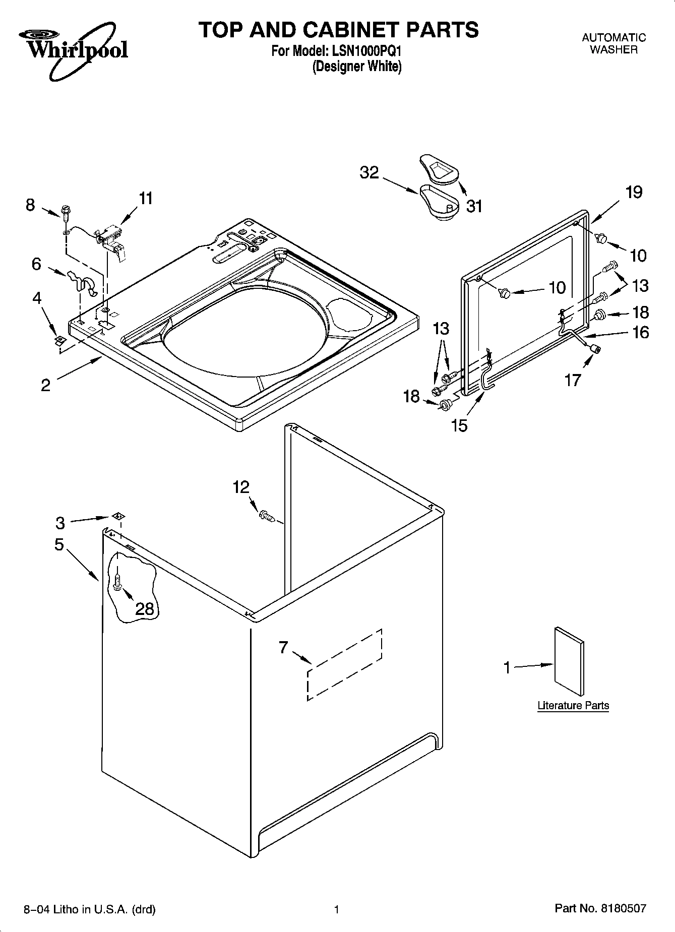 01 - TOP AND CABINET PARTS
