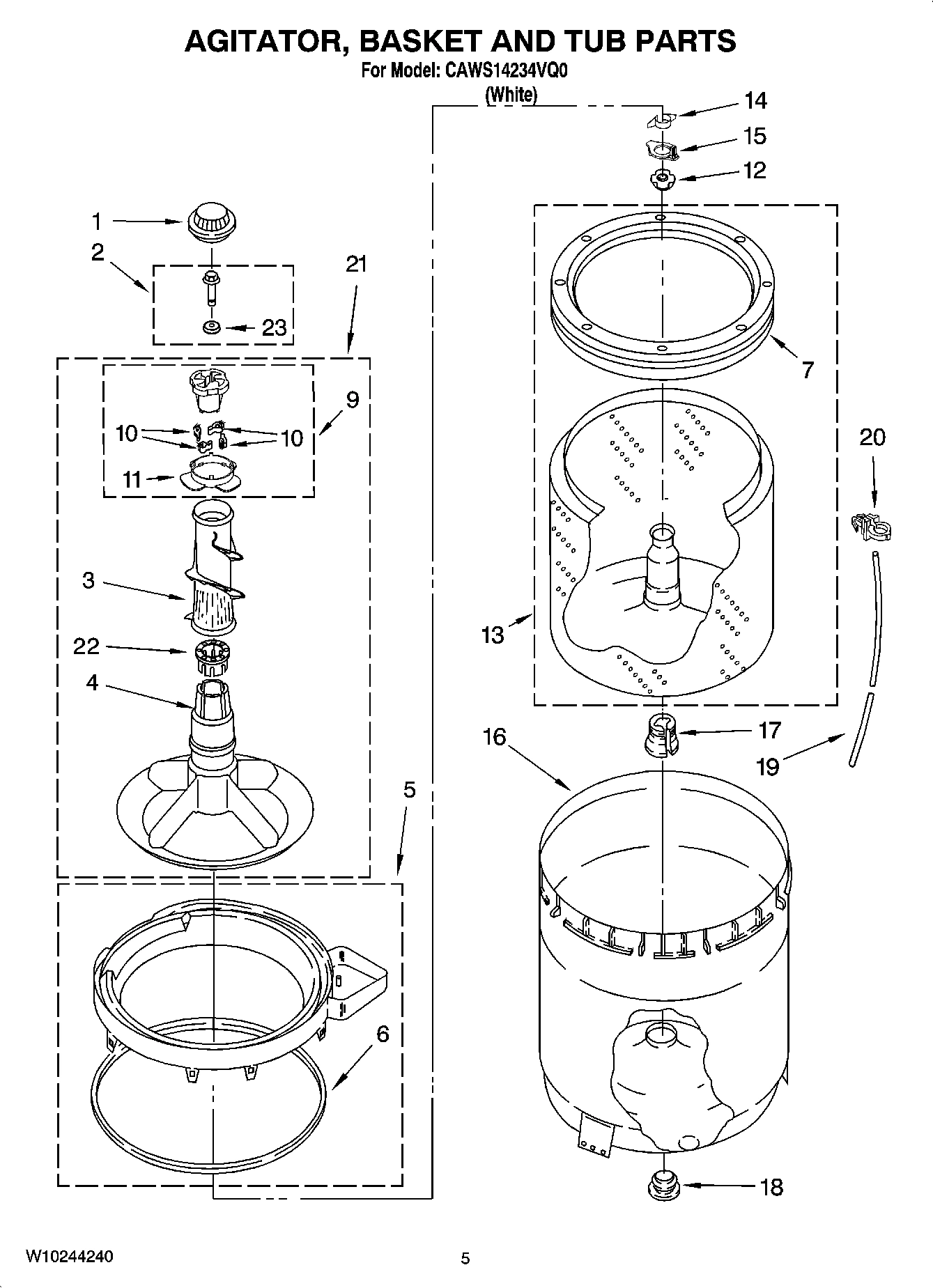 03 - AGITATOR, BASKET AND TUB PARTS