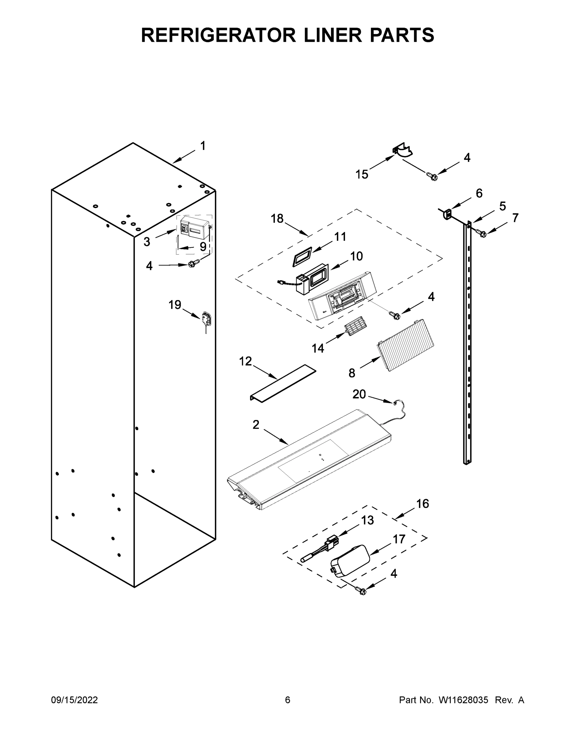 04 - REFRIGERATOR LINER PARTS