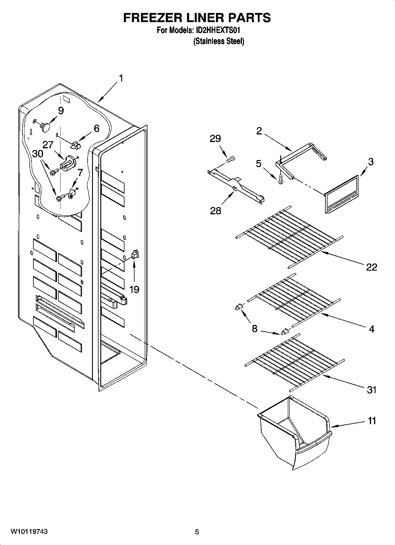 04 - FREEZER LINER PARTS