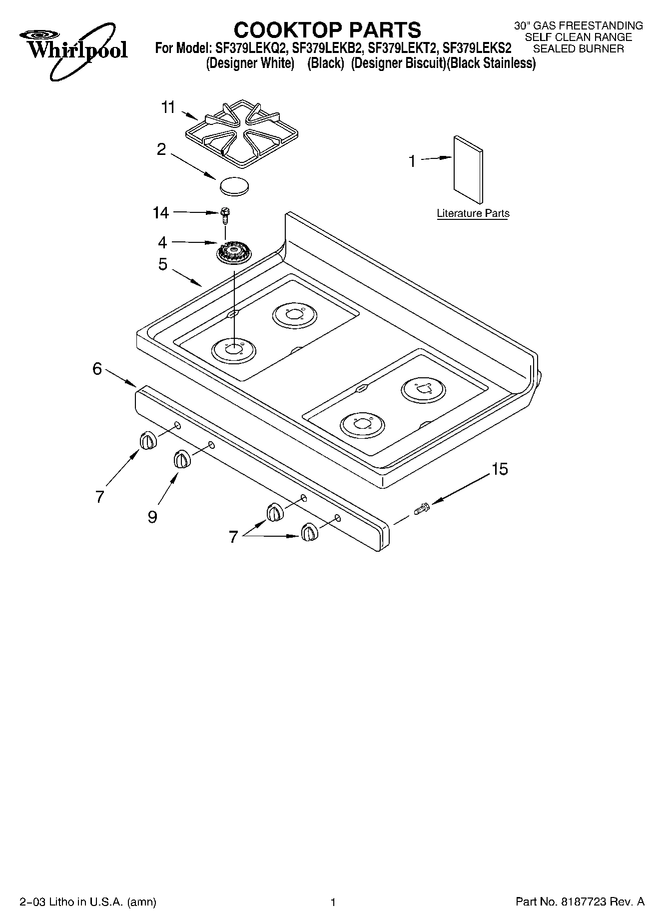 01 - COOKTOP PARTS