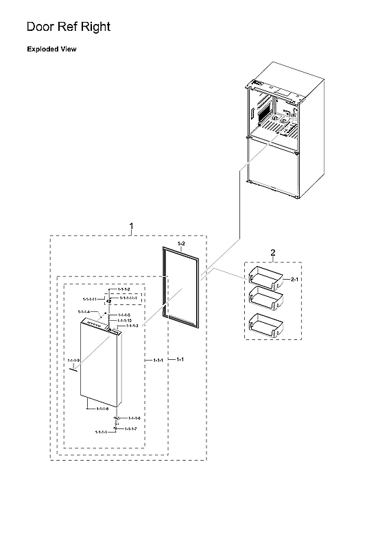 RIGHT REFRIGERATOR DOOR PARTS