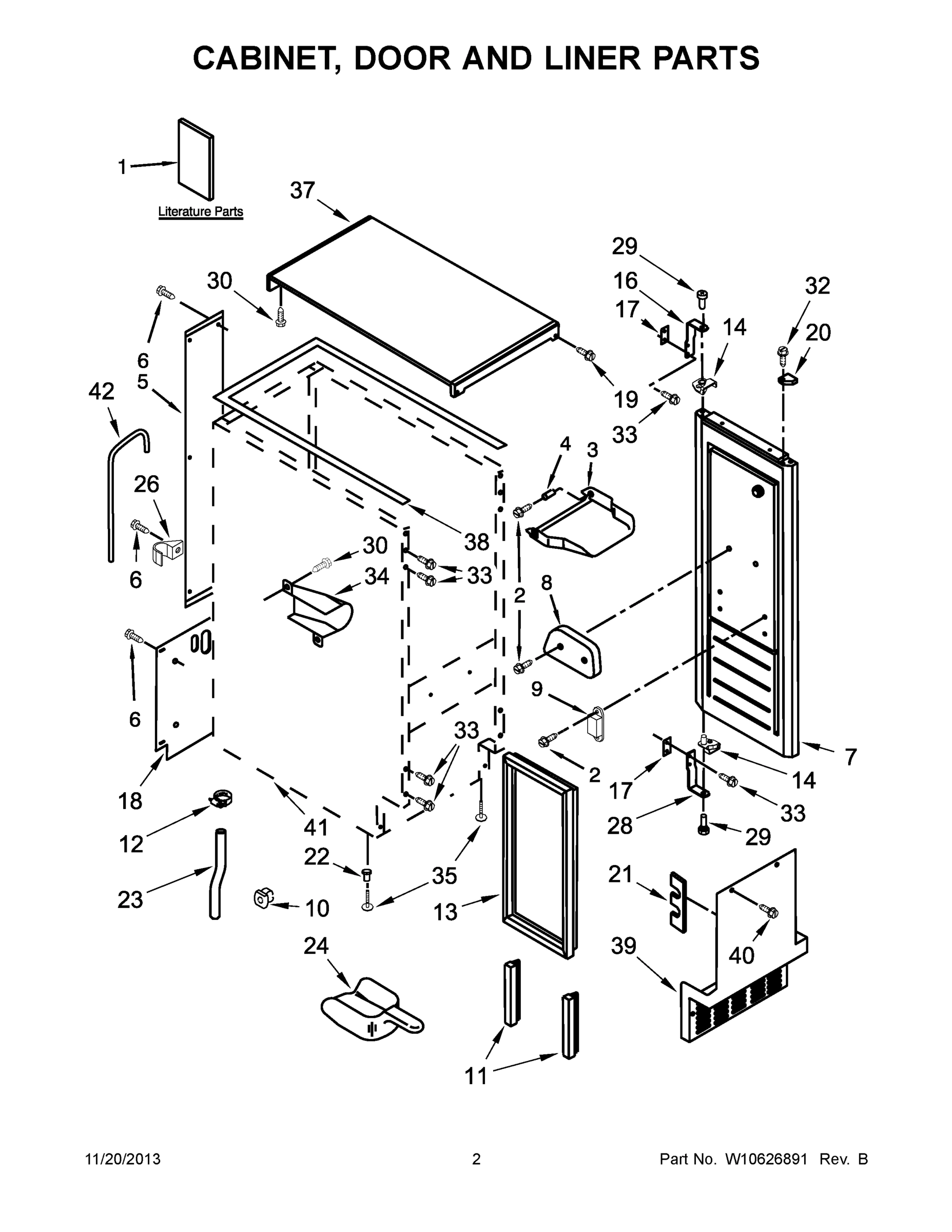 02 - CABINET, DOOR AND LINER PARTS