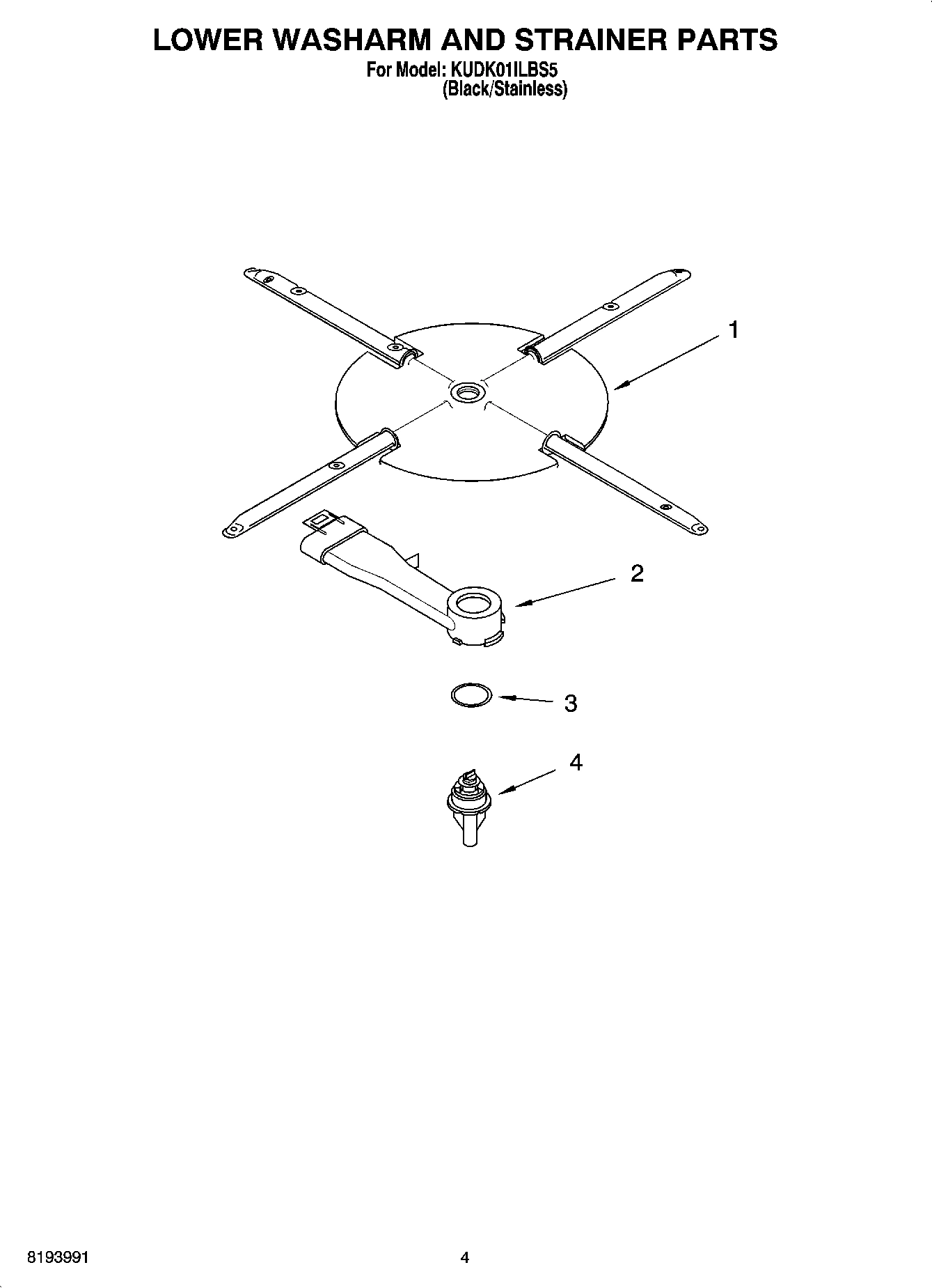 04 - LOWER WASHARM AND STRAINER PARTS