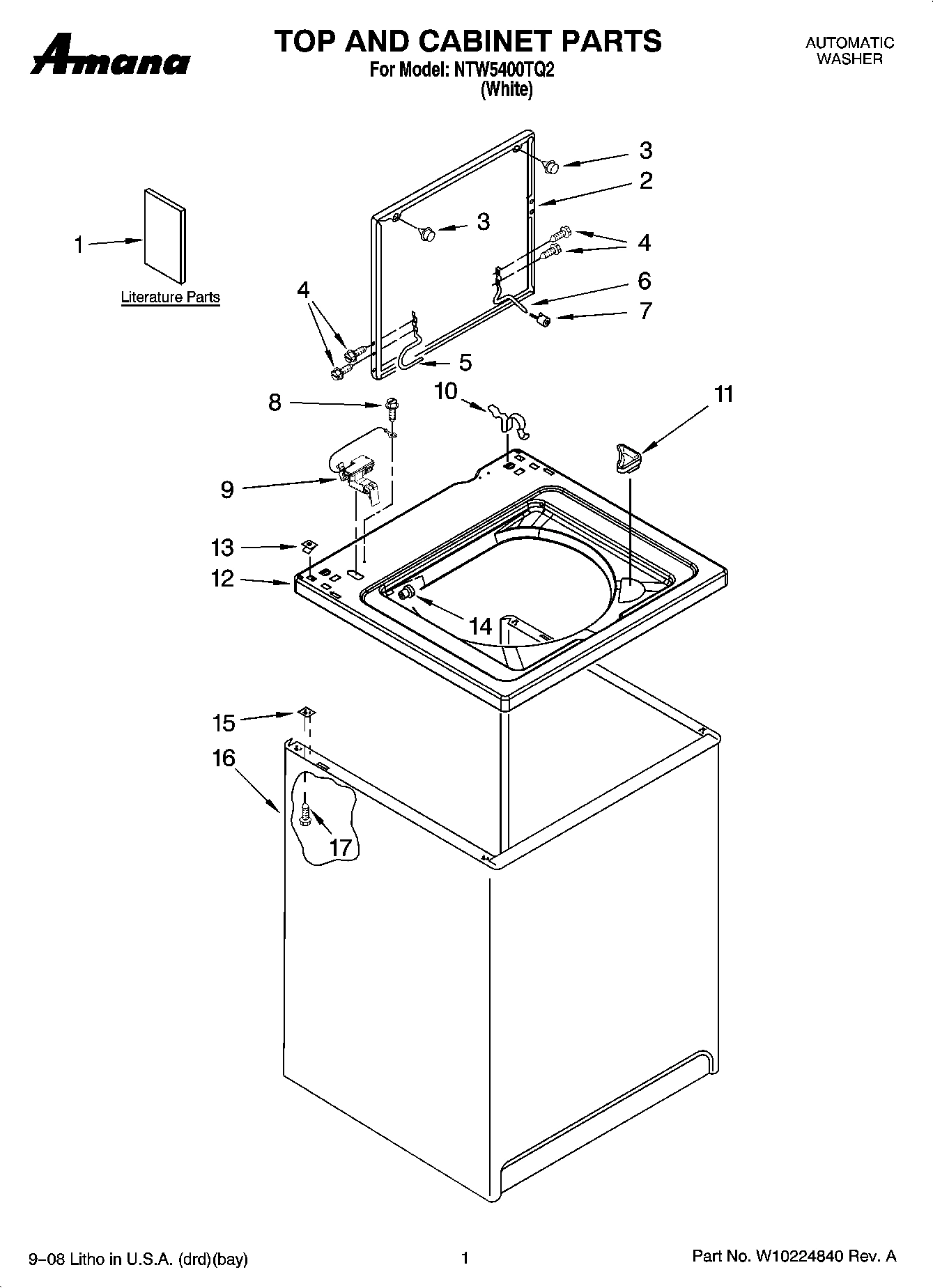 01 - TOP AND CABINET PARTS