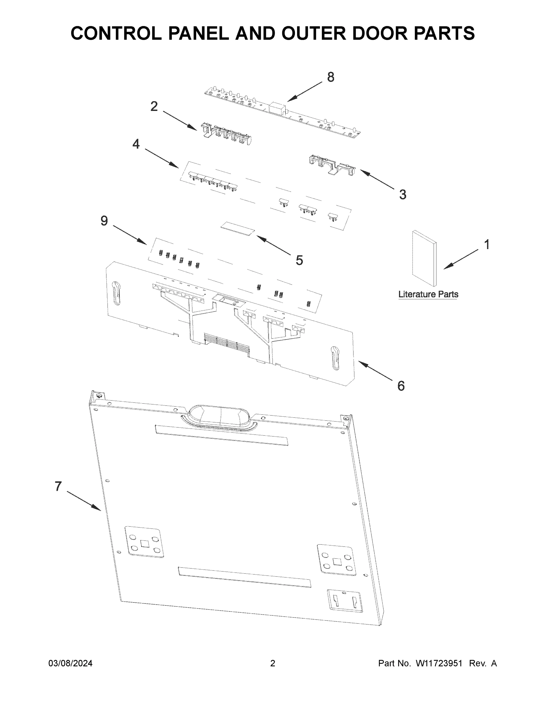 02 - CONTROL PANEL AND OUTER DOOR PARTS