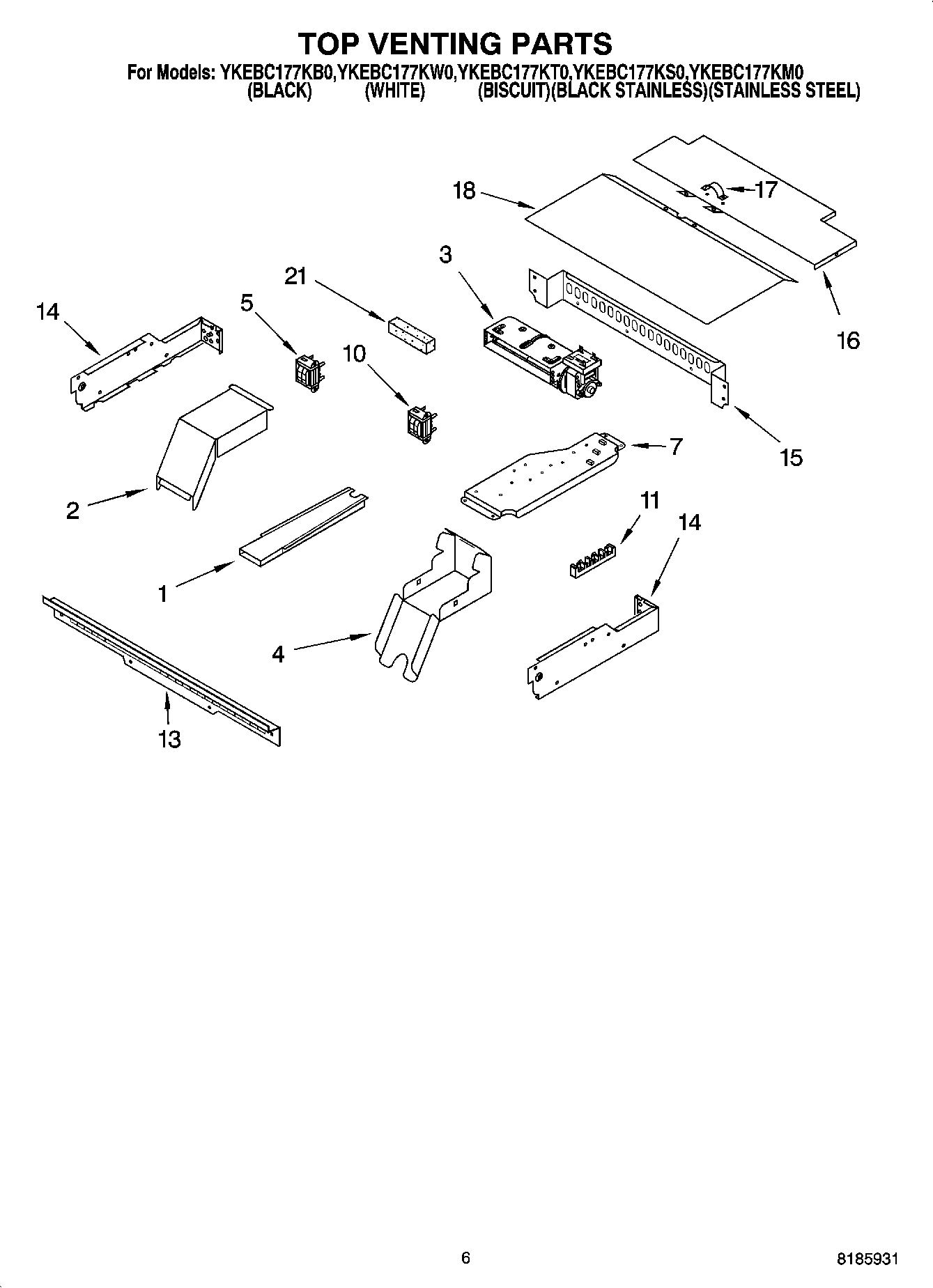 05 - TOP VENTING PARTS, OPTIONAL PARTS