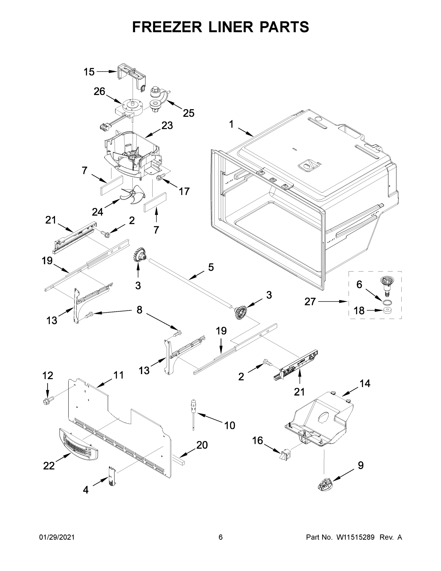 04 - FREEZER LINER PARTS