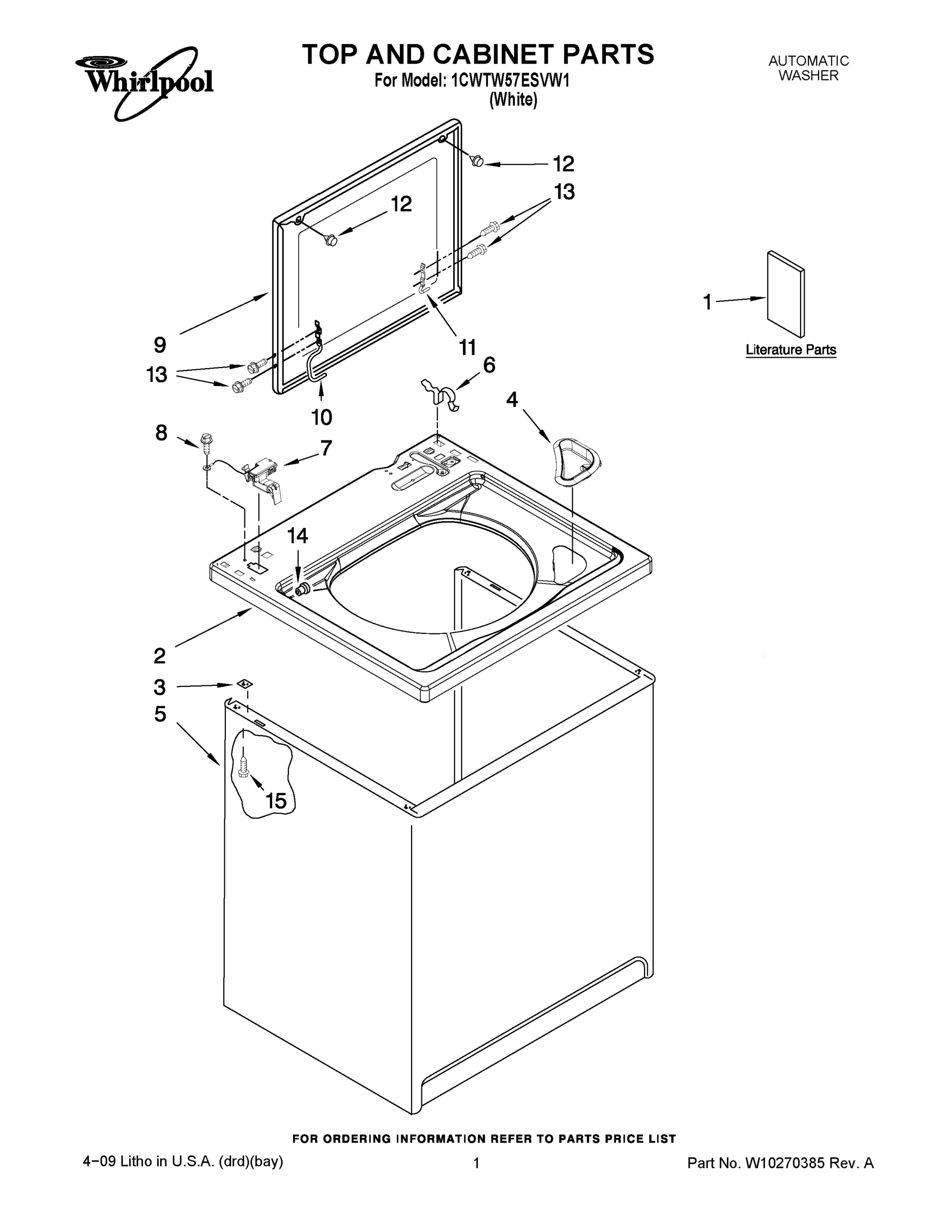 01 - TOP AND CABINET PARTS
