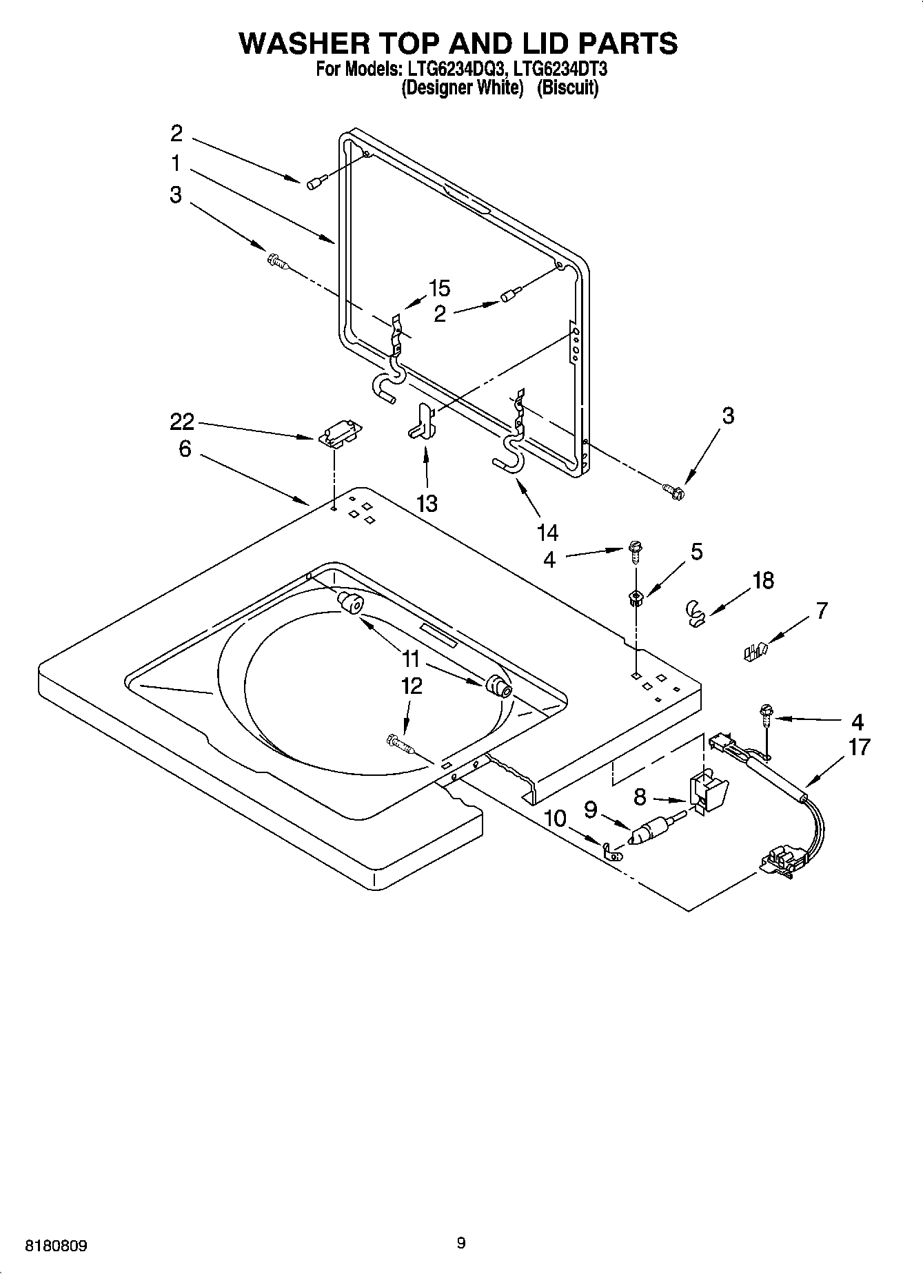06 - WASHER TOP AND LID PARTS
