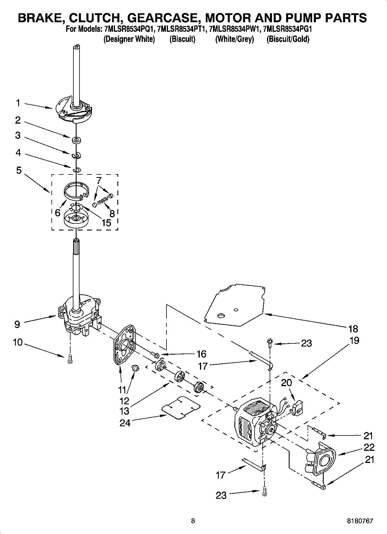 05 - BRAKE, CLUTCH, GEARCASE, MOTOR AND PUMP PARTS