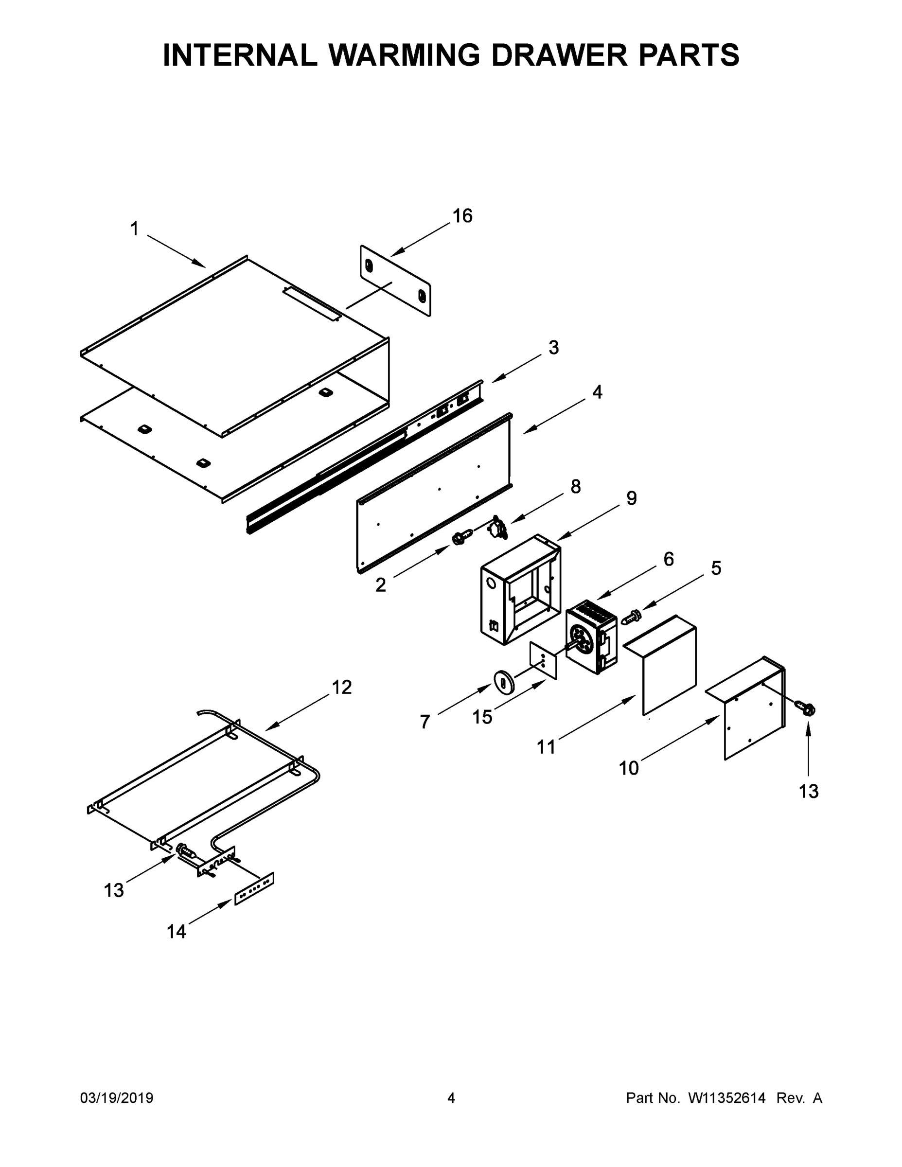 03 - INTERNAL WARMING DRAWER PARTS