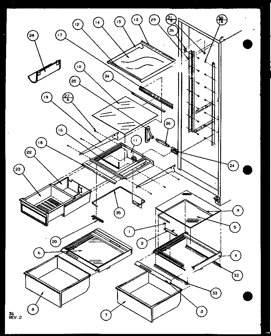 09 - REFRIGERTATOR SHELVING AND DRAWERS