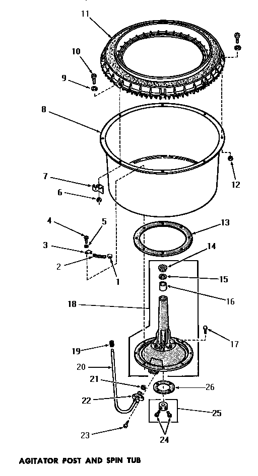06 - AGITATOR POST & SPIN TUB