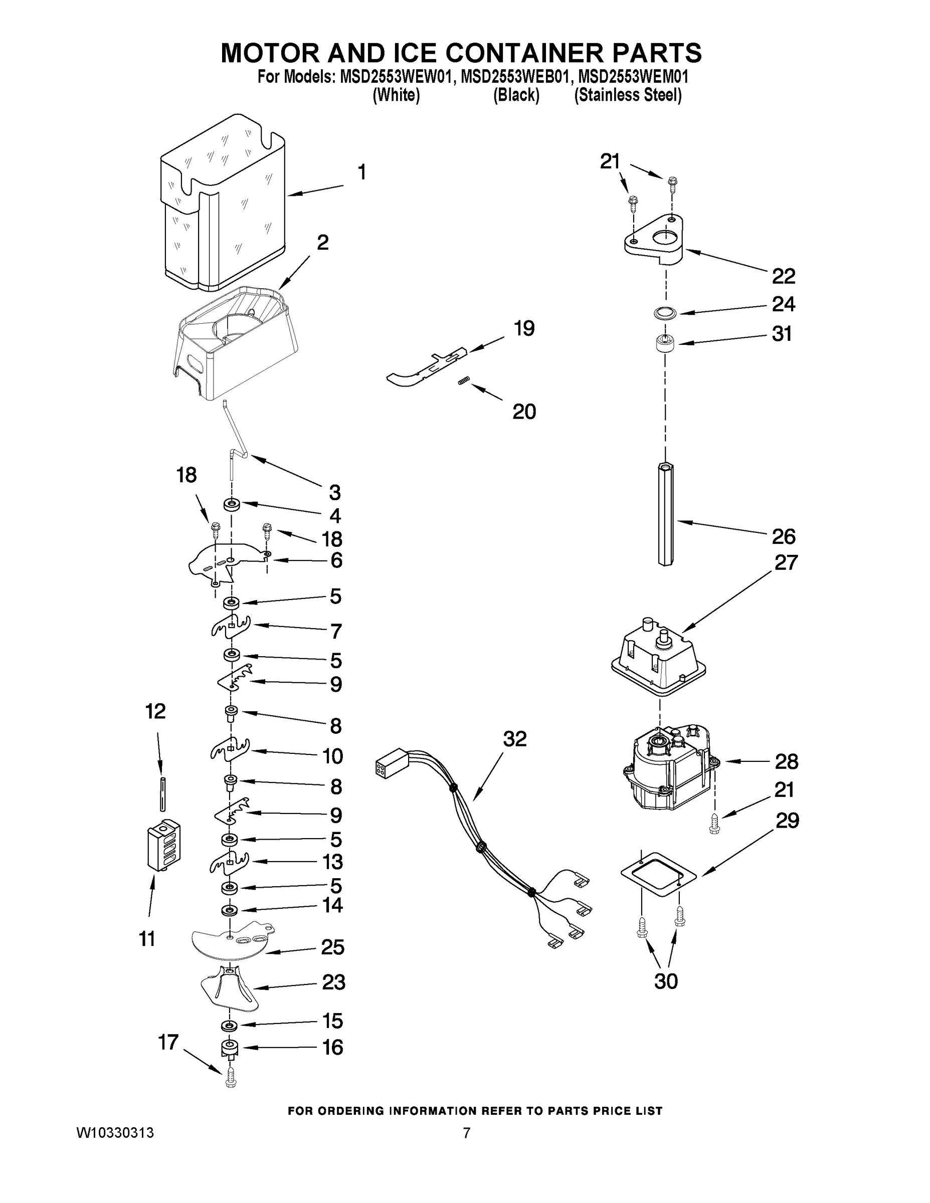 05 - MOTOR AND ICE CONTAINER PARTS