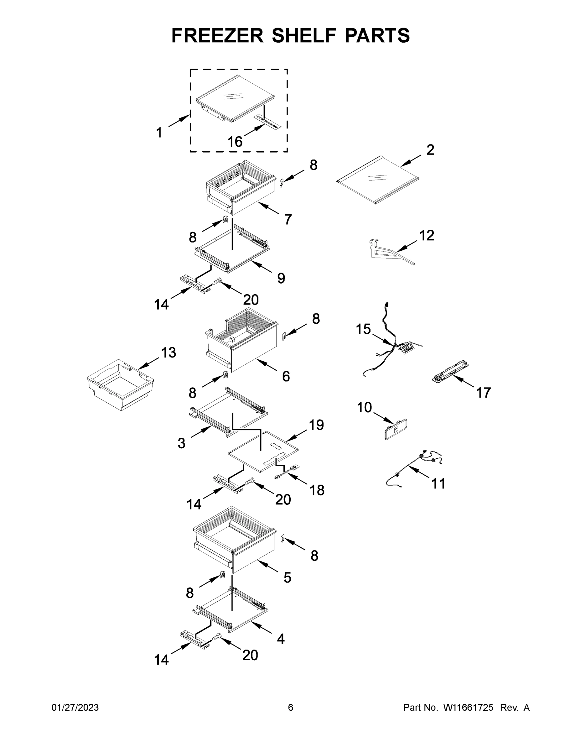 04 - FREEZER SHELF PARTS