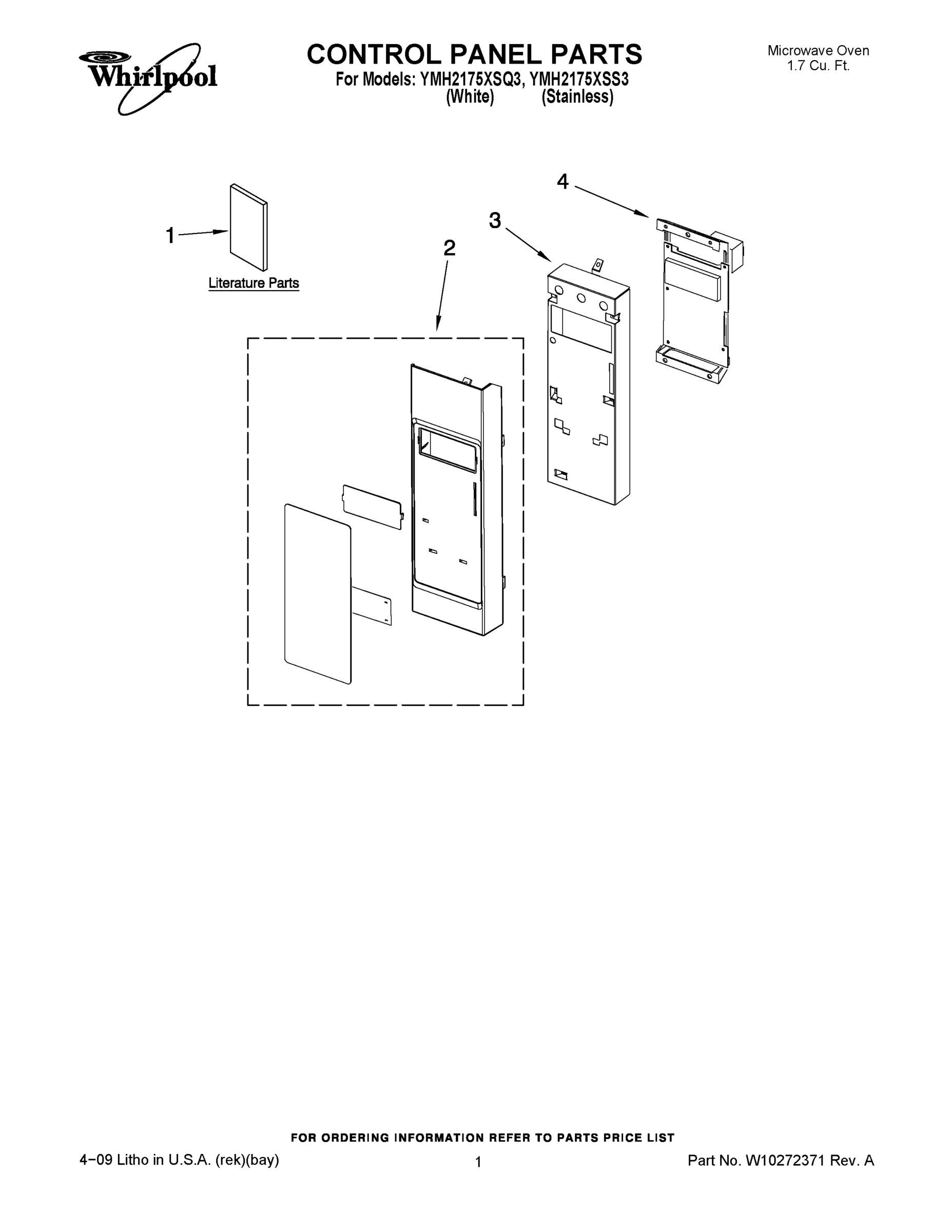 01 - CONTROL PANEL PARTS