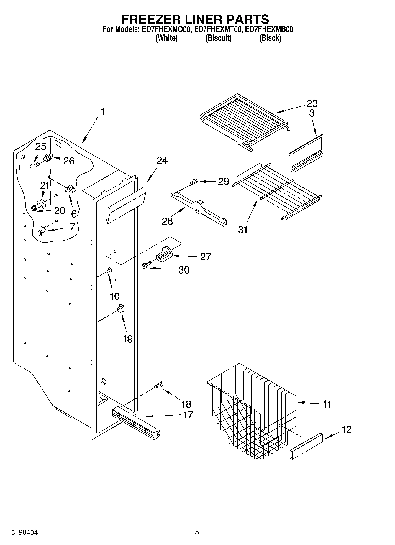 04 - FREEZER LINER PARTS