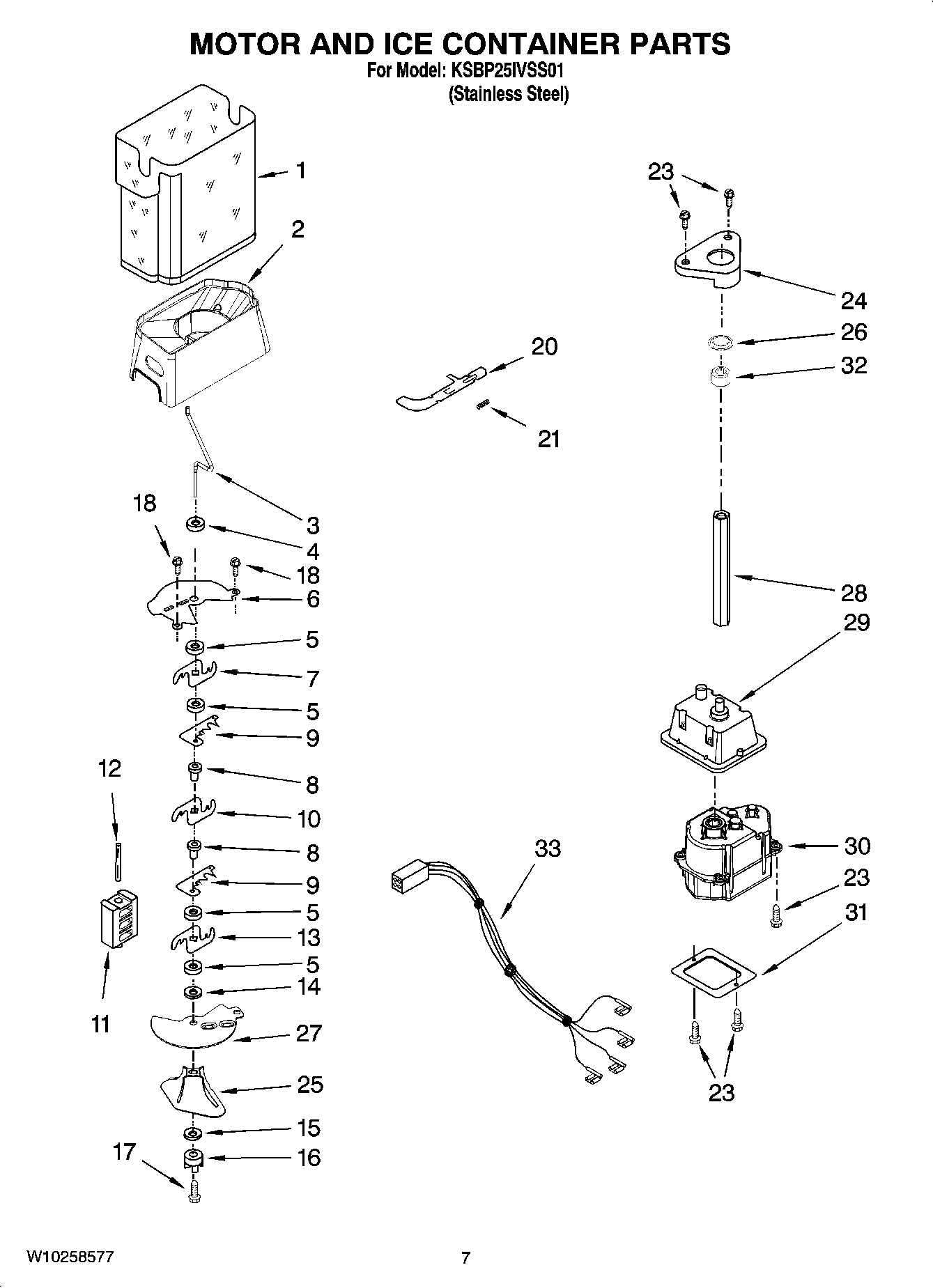 05 - MOTOR AND ICE CONTAINER PARTS