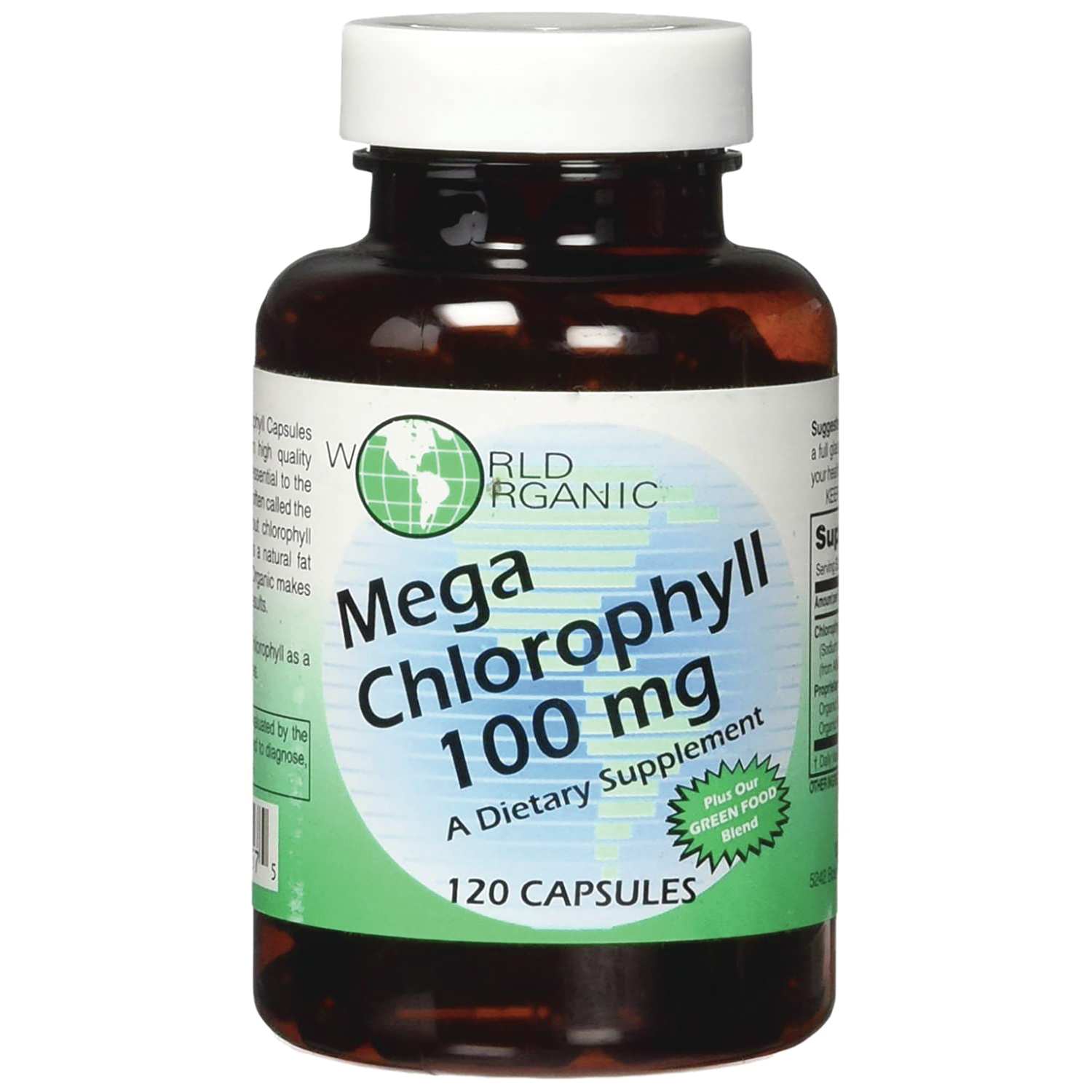 World Organic Mega Chlorophyll Supplement Vitamin | 100 mg | 120 Caps