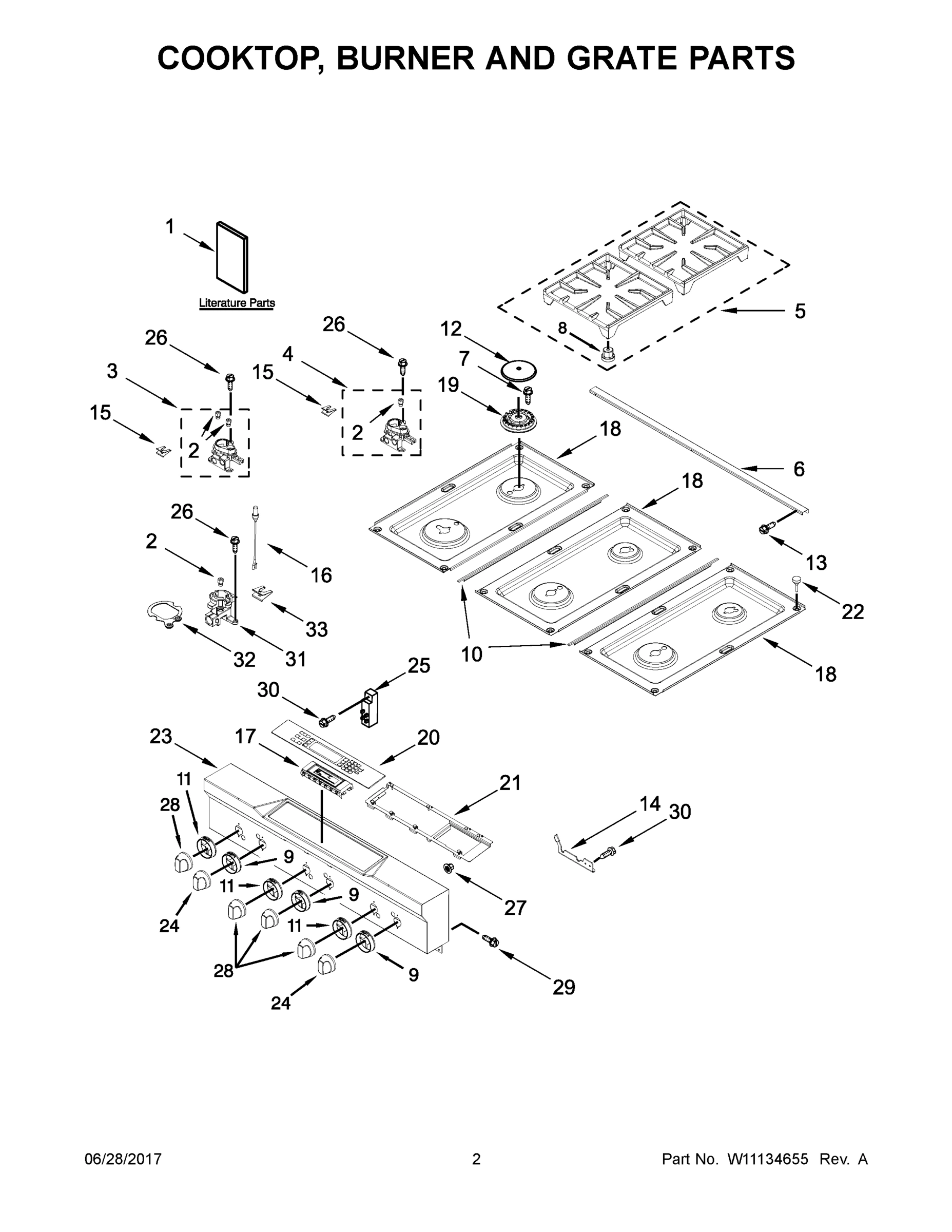02 - COOKTOP, BURNER AND GRATE PARTS