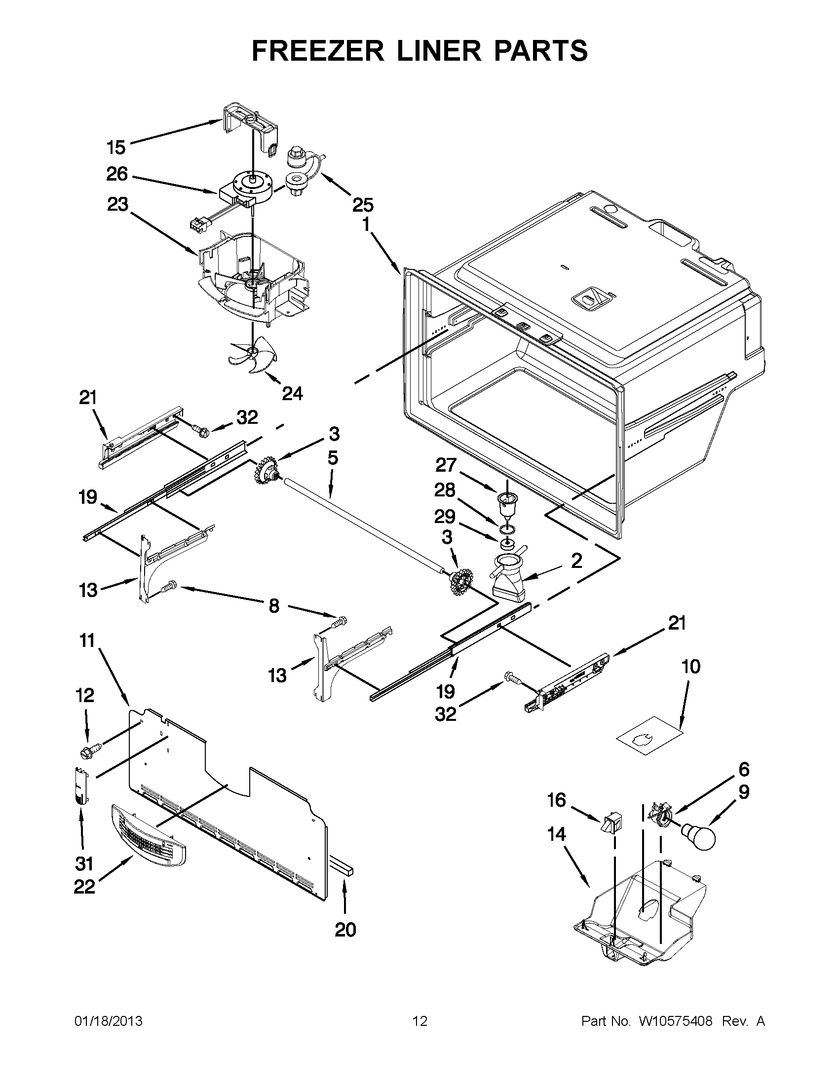 06 - FREEZER LINER PARTS