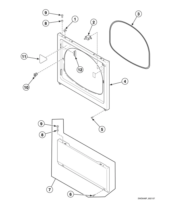 Dryer Access Panel, Front Panel And Seal