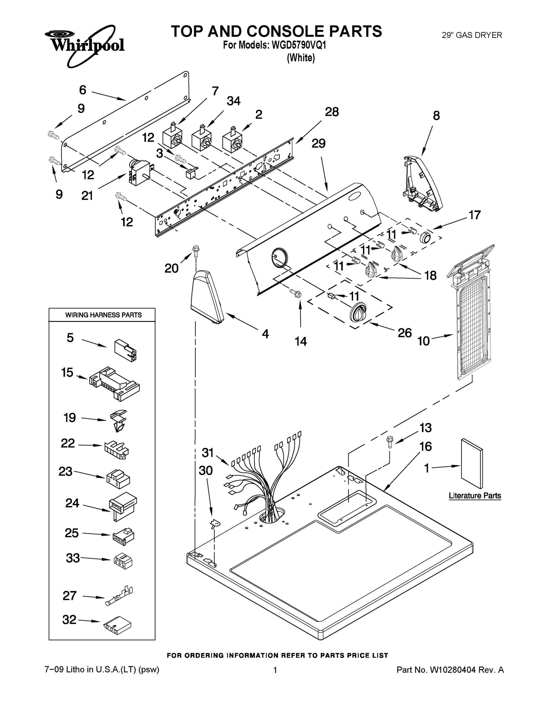 01 - TOP AND CONSOLE PARTS