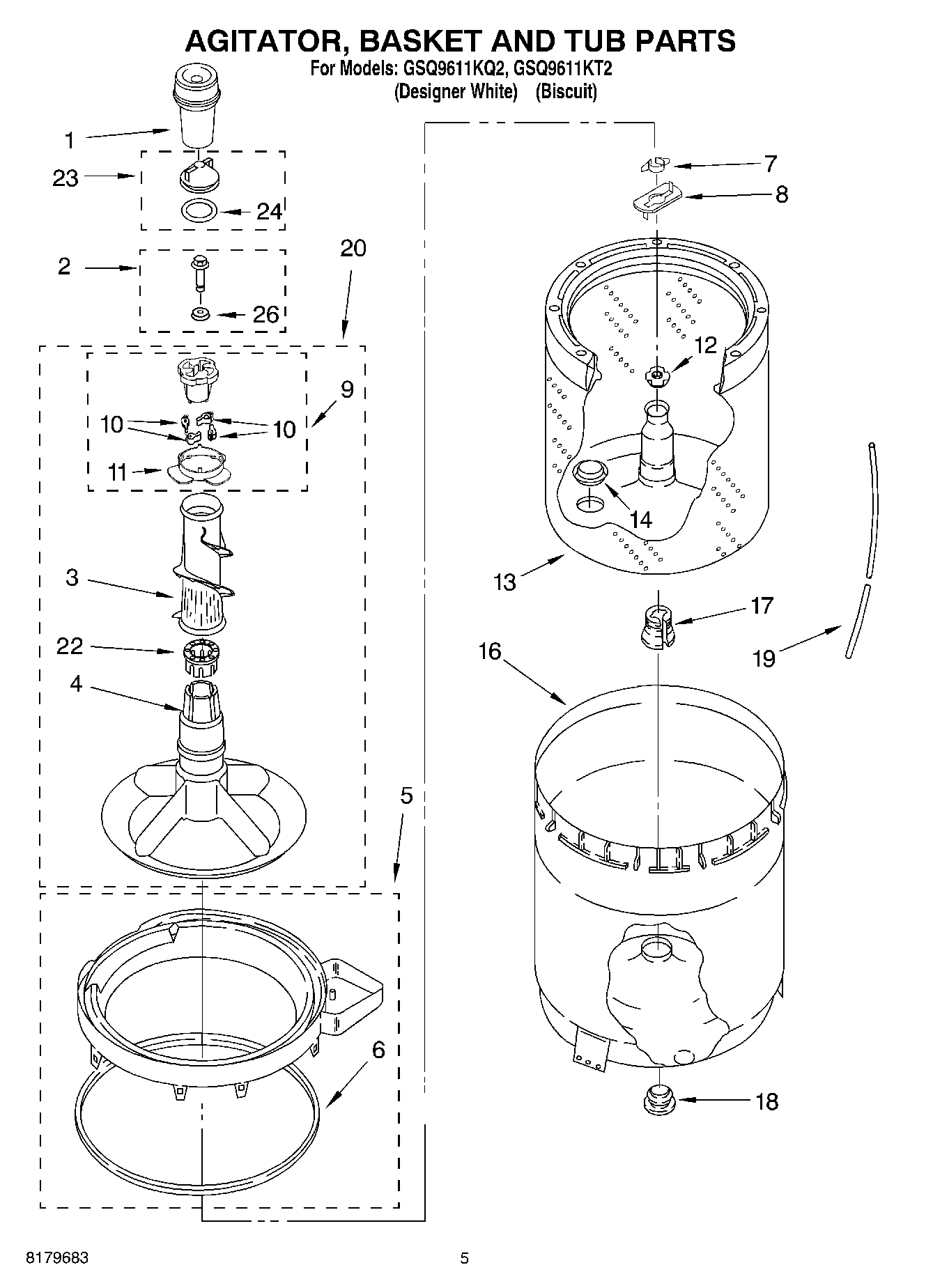 03 - AGITATOR, BASKET AND TUB