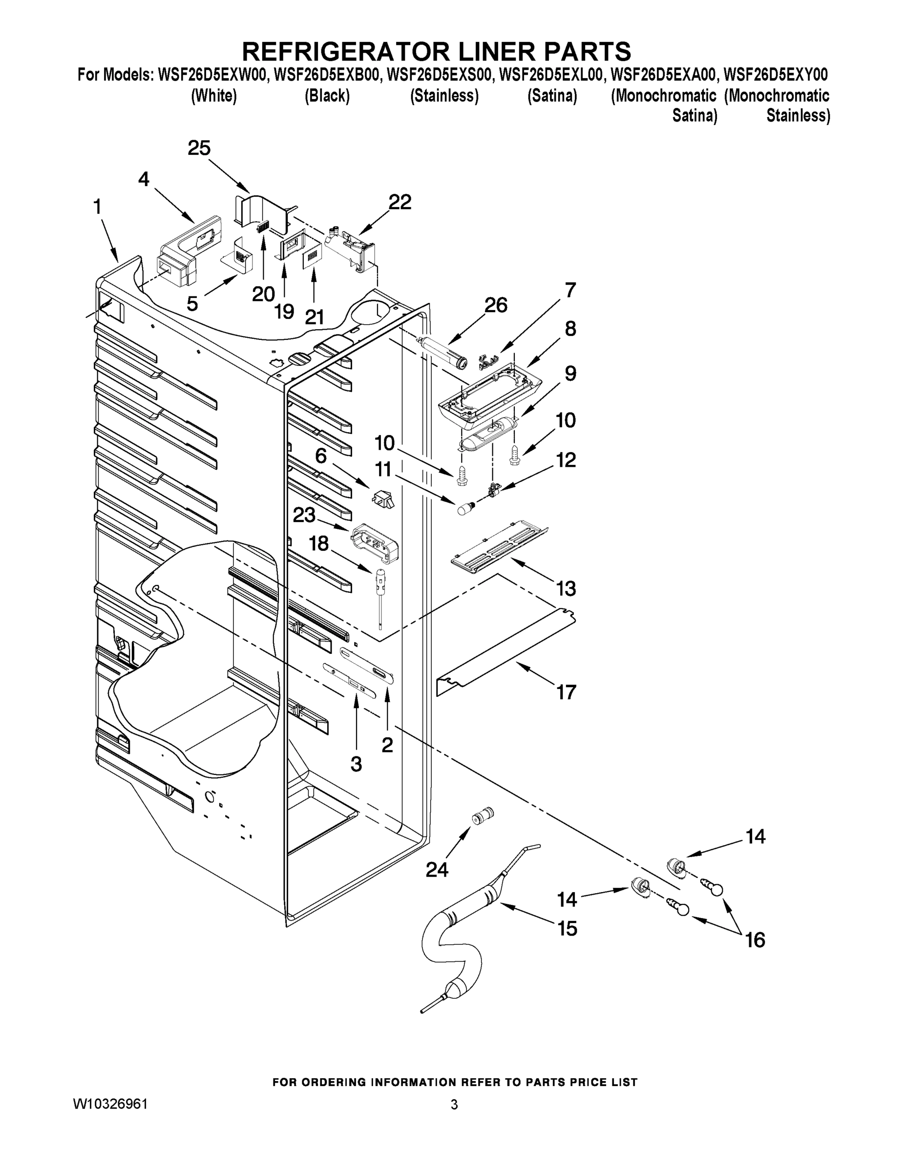 02 - REFRIGERATOR LINER PARTS