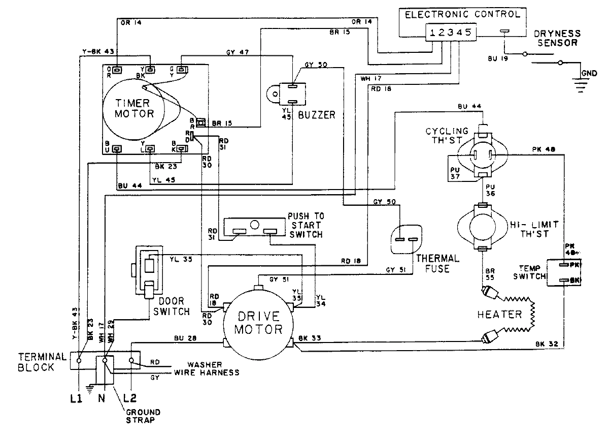 16 - WIRING INFORMATION-DRYER