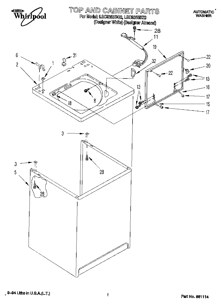 01 - TOP AND CABINET, LIT/OPTIONAL