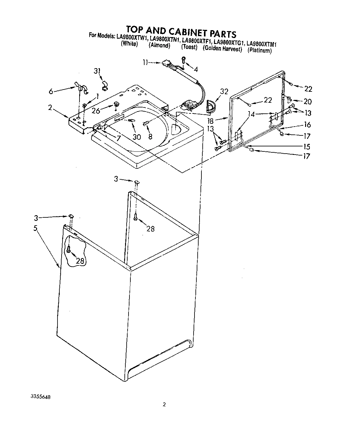 02 - TOP AND CABINET, LIT/OPTIONAL