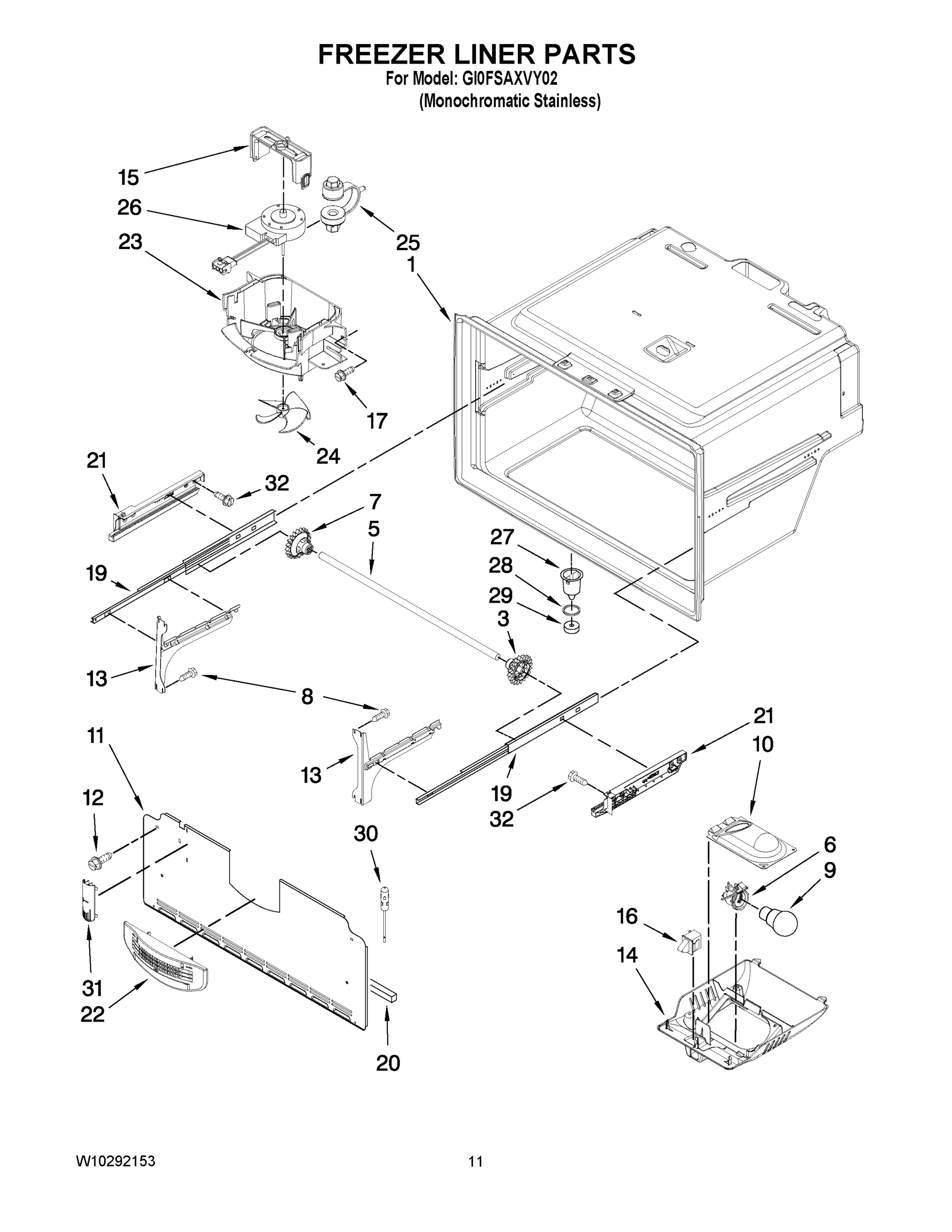 06 - FREEZER LINER PARTS