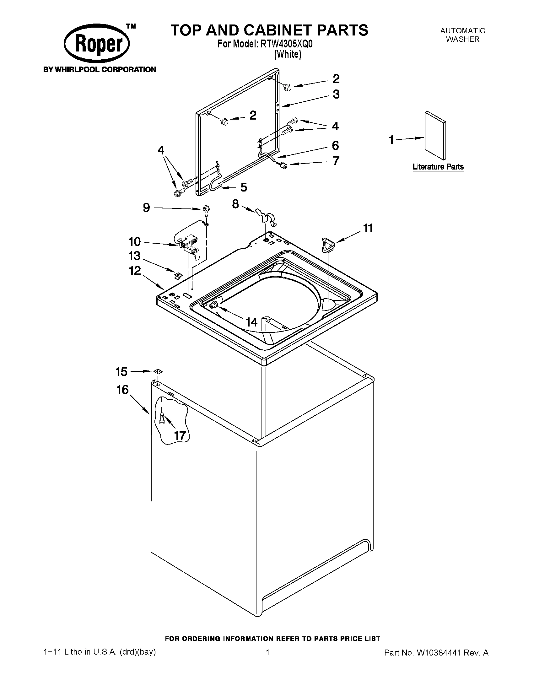 01 - TOP AND CABINET PARTS
