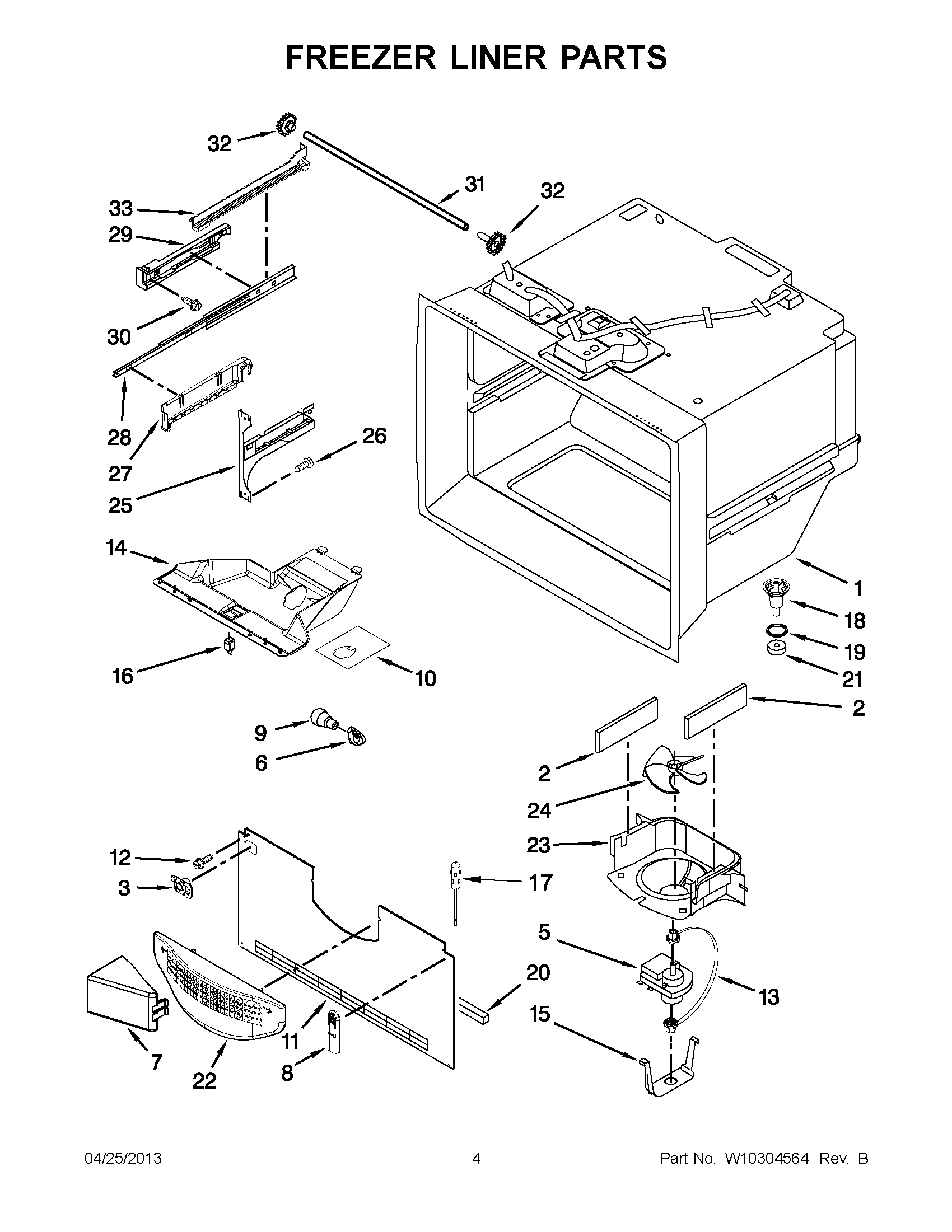 02 - FREEZER LINER PARTS
