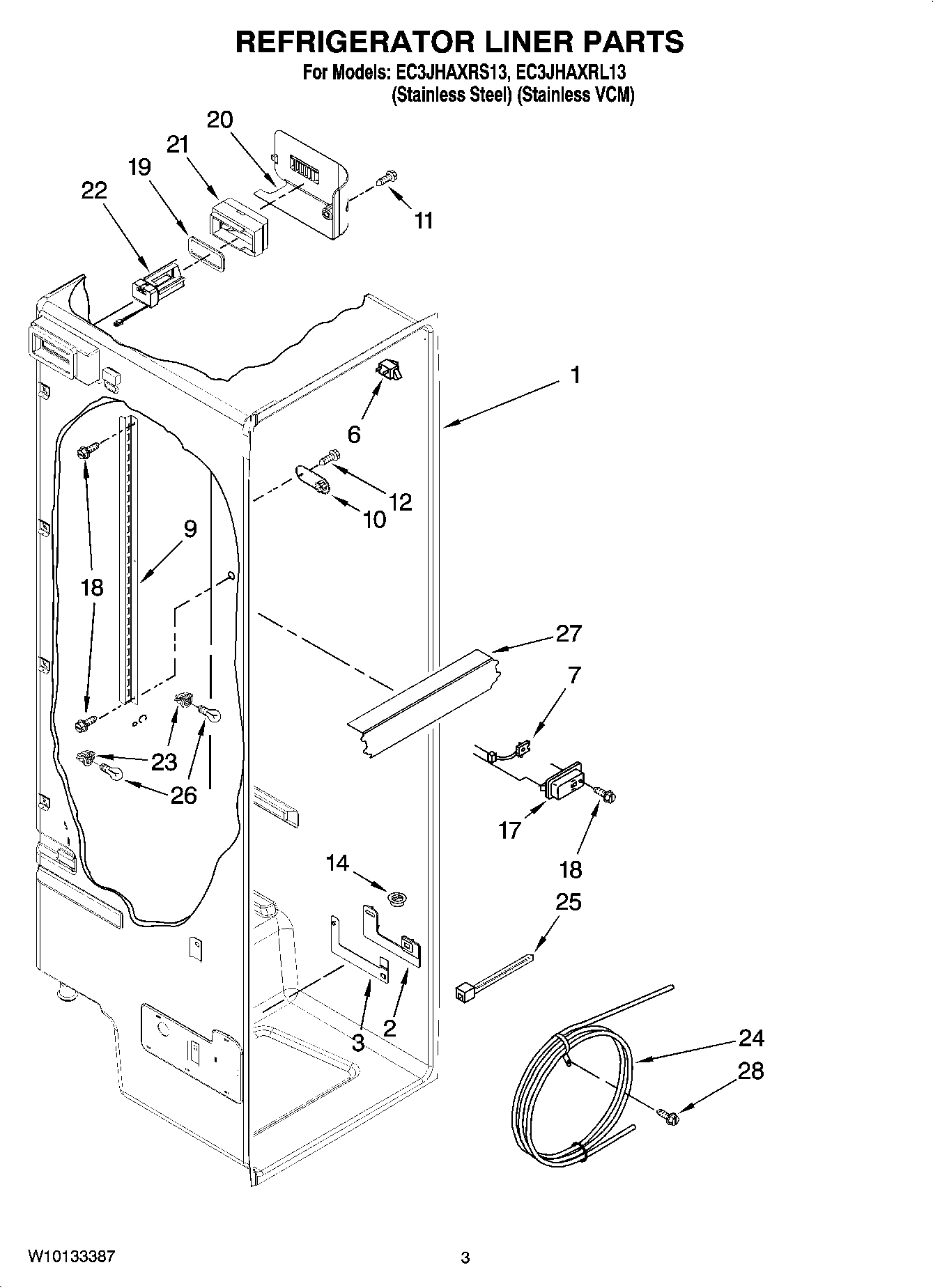 02 - REFRIGERATOR LINER PARTS