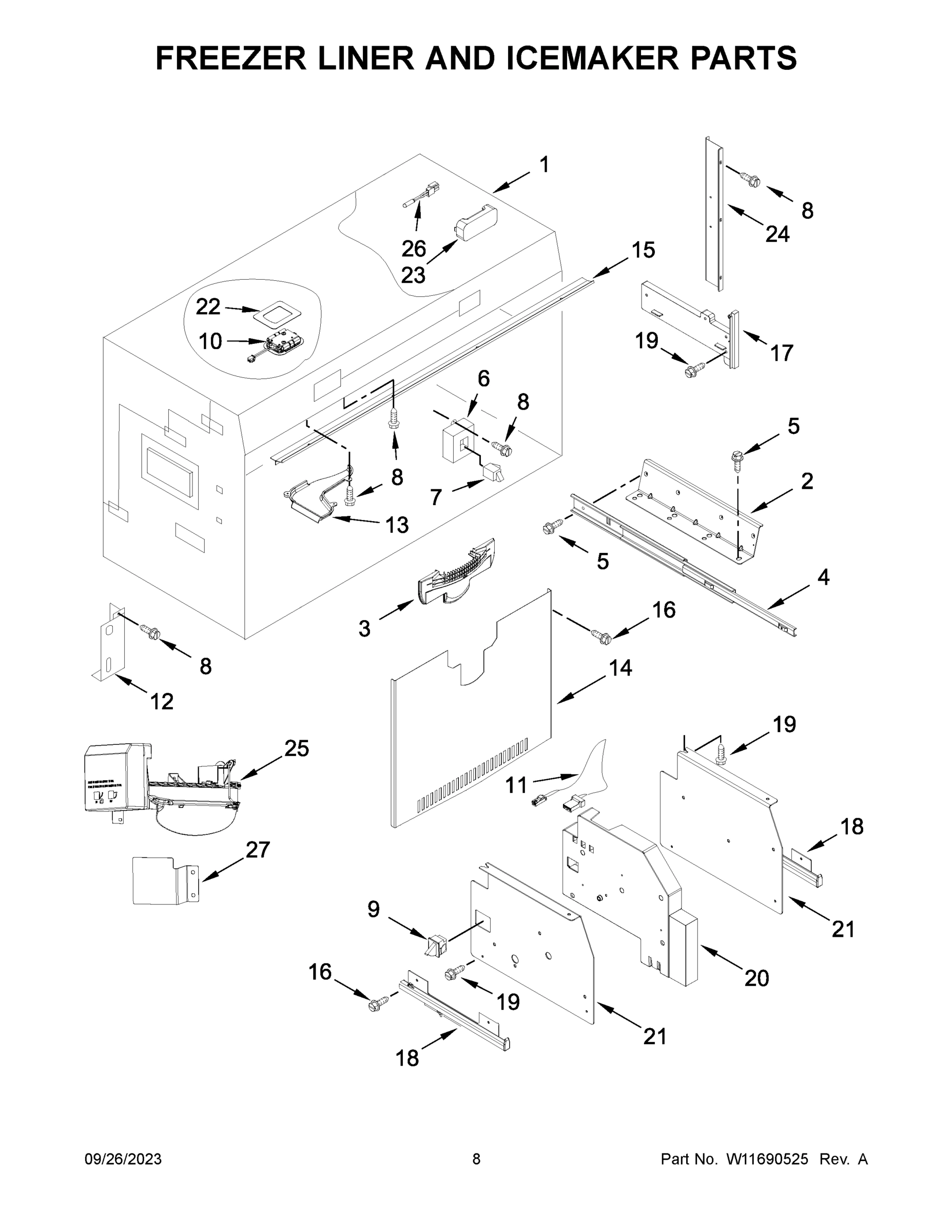05 - FREEZER LINER AND ICEMAKER PARTS