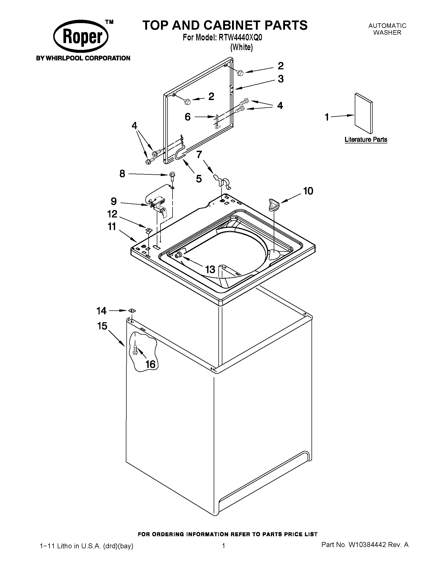 01 - TOP AND CABINET PARTS