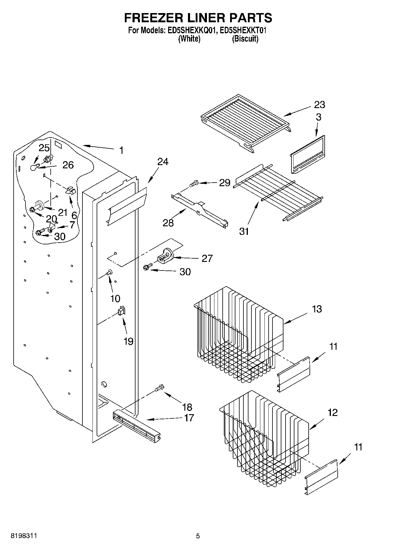 04 - FREEZER LINER PARTS