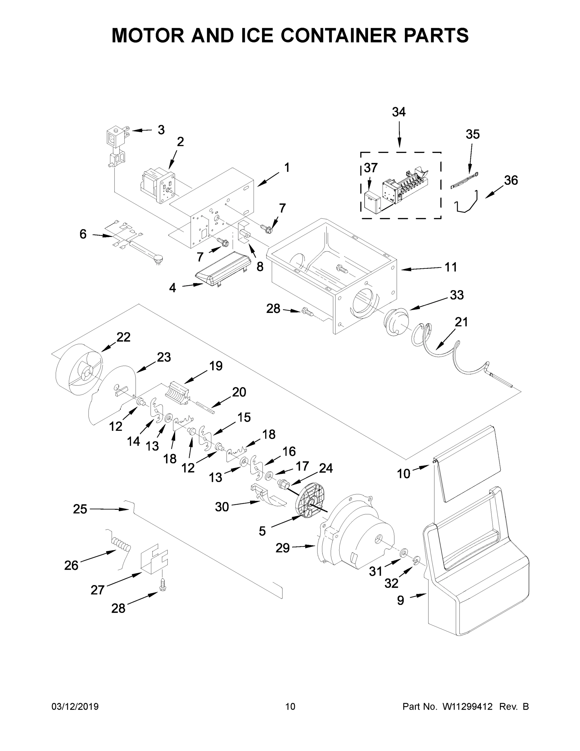 06 - MOTOR AND ICE CONTAINER PARTS