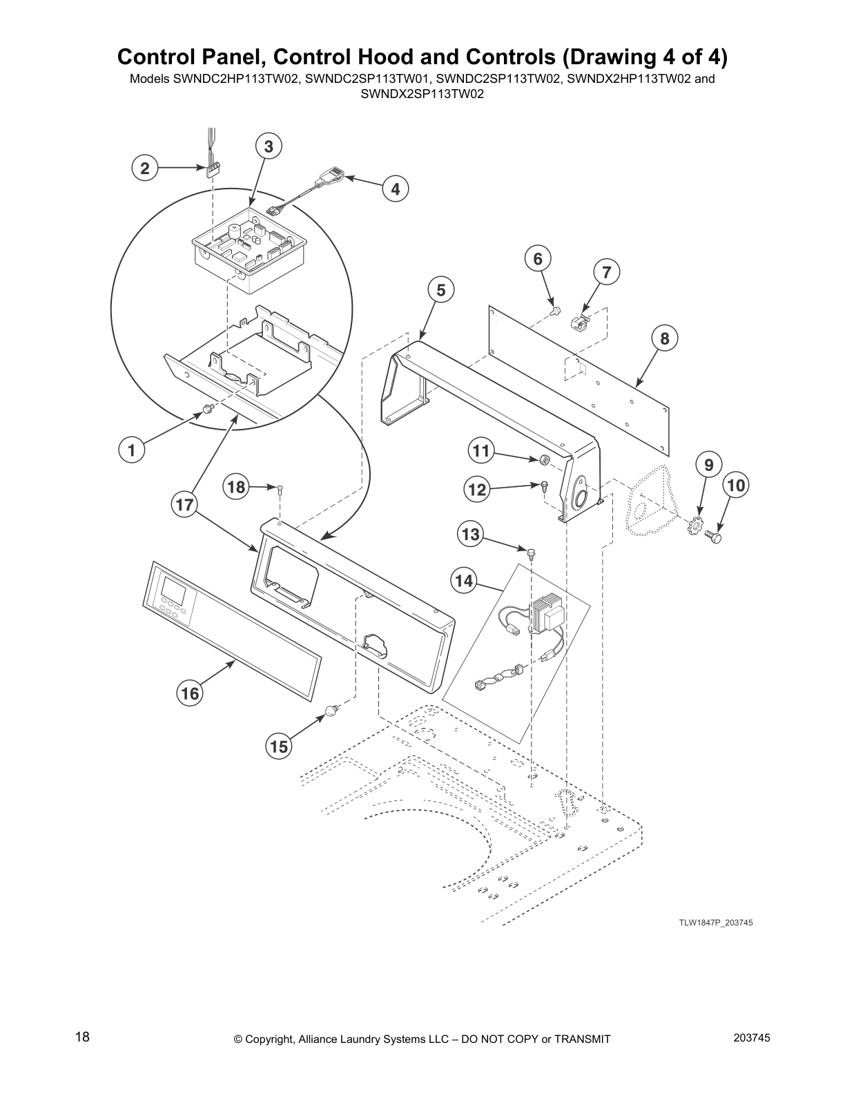 Control Panel, Control Hood and Controls (Drawing 4 of 4)