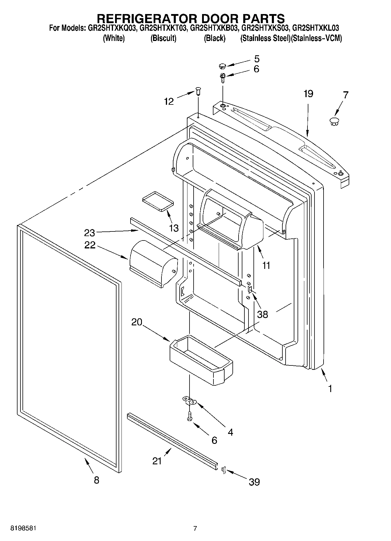 04 - REFRIGERATOR DOOR PARTS