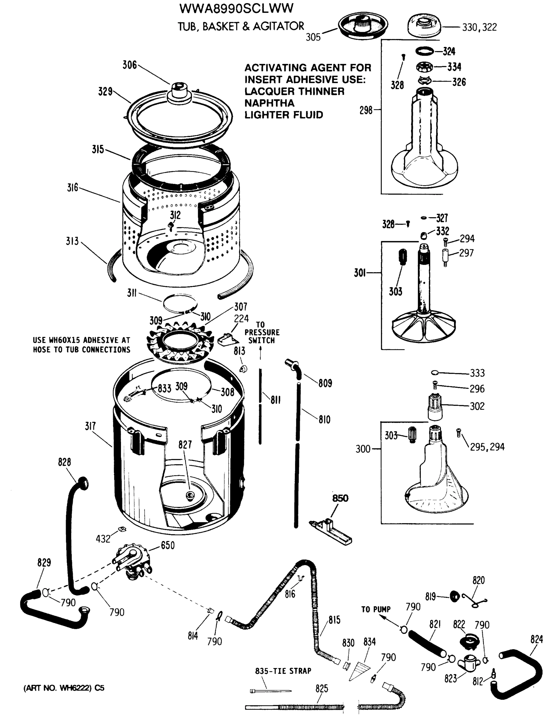 TUB, BASKET & AGITATOR